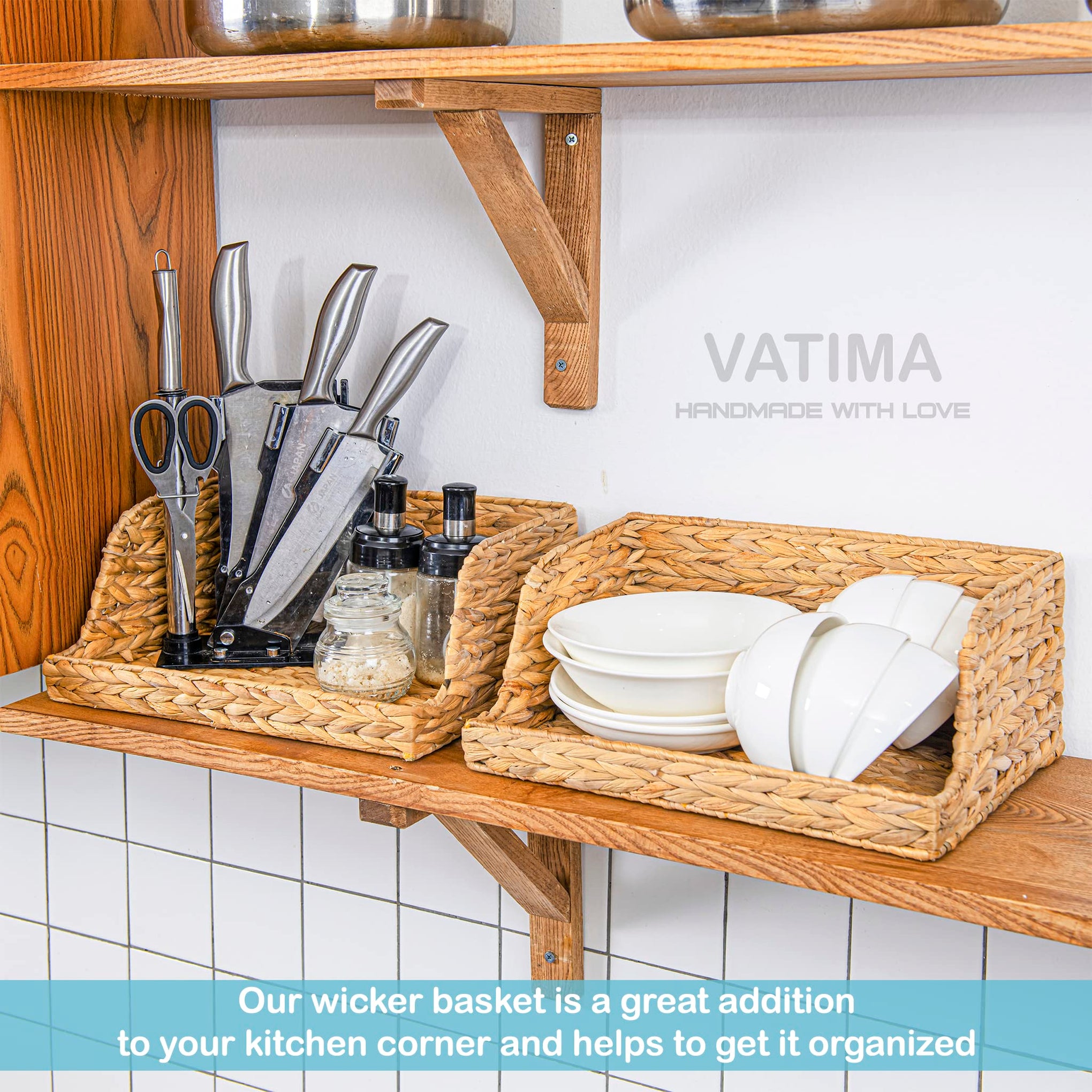 Water Hyacinth Storage Baskets with Large Open (2 Count)