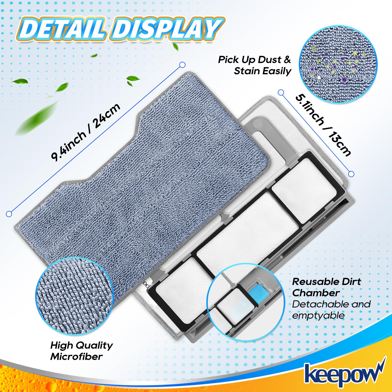 Reusable Mop Replacement Pads Compatible with Shark Vac Mop VM252