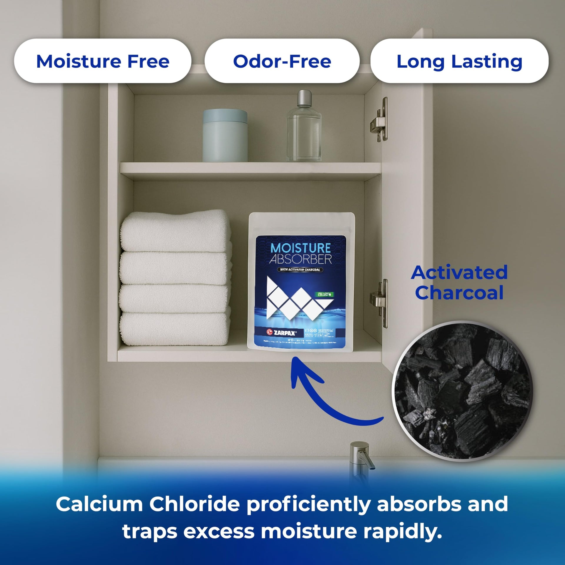 Moisture Absorber Sachets Activated Charcoal 7.5 oz (5 Count)