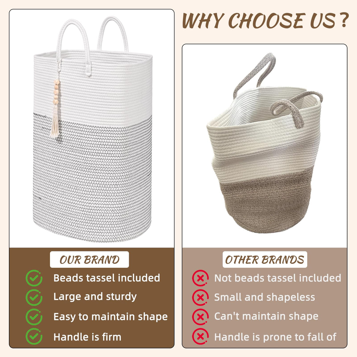 Woven Laundry Basket for Clothes