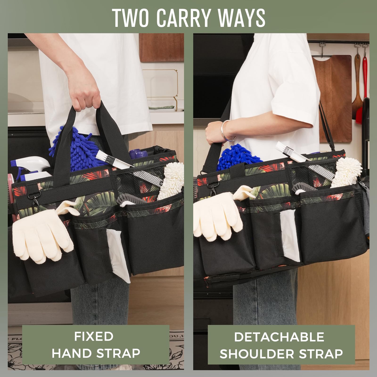 Wearable Cleaning Caddy Organizer With Handle & Shoulder Strap