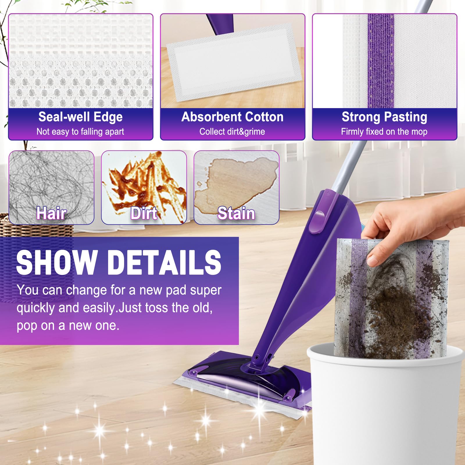 40Pack Mopping Pad Refill for Swiffer Wetjet Mop (40 Count)