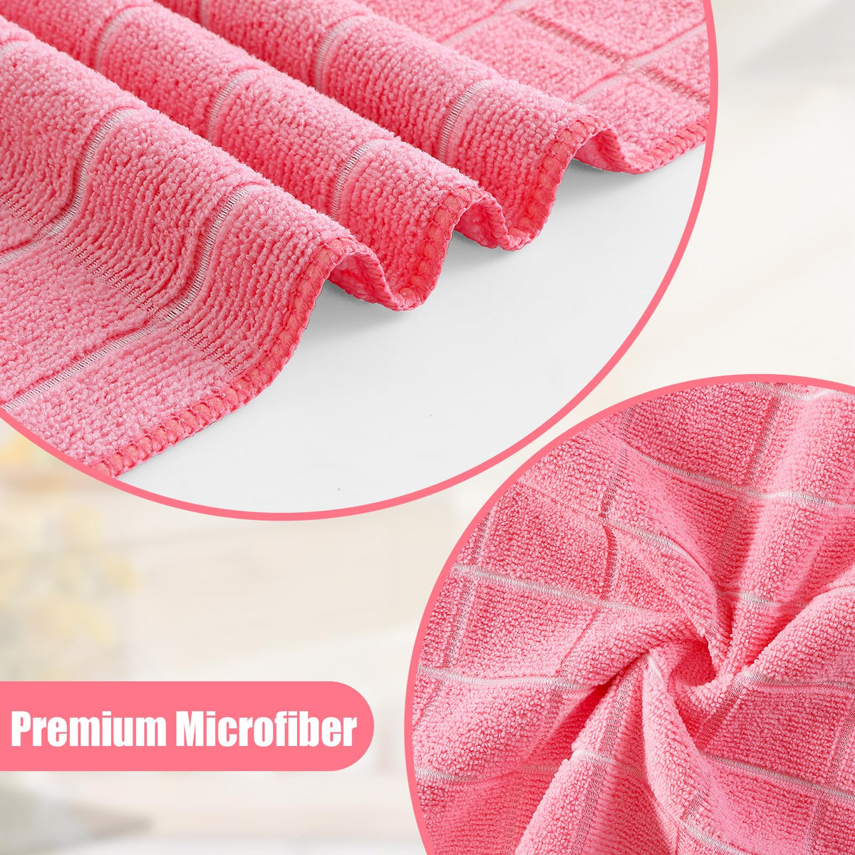 Microfiber Kitchen Towels and Dishcloths Sets (12 Count)