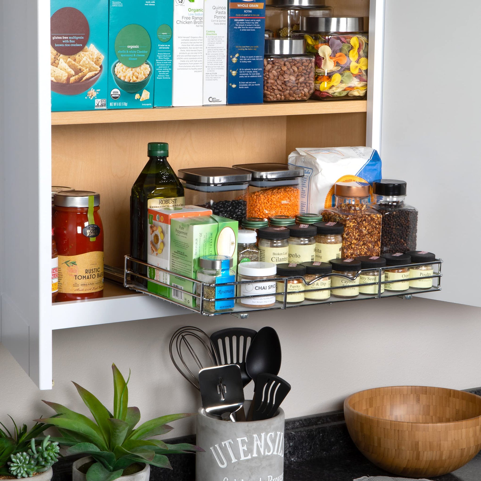 Pull Out Cabinet Spice Rack Organizer