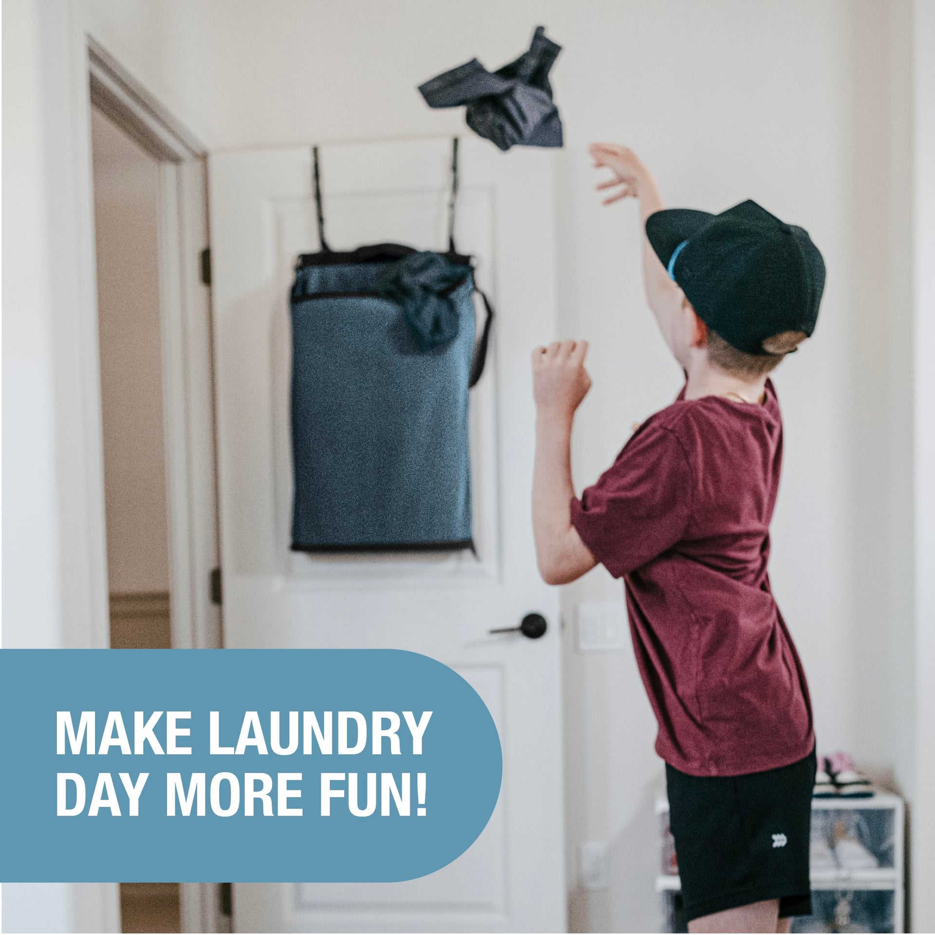 Hanging Laundry Hamper Bag with Over the Door Hooks