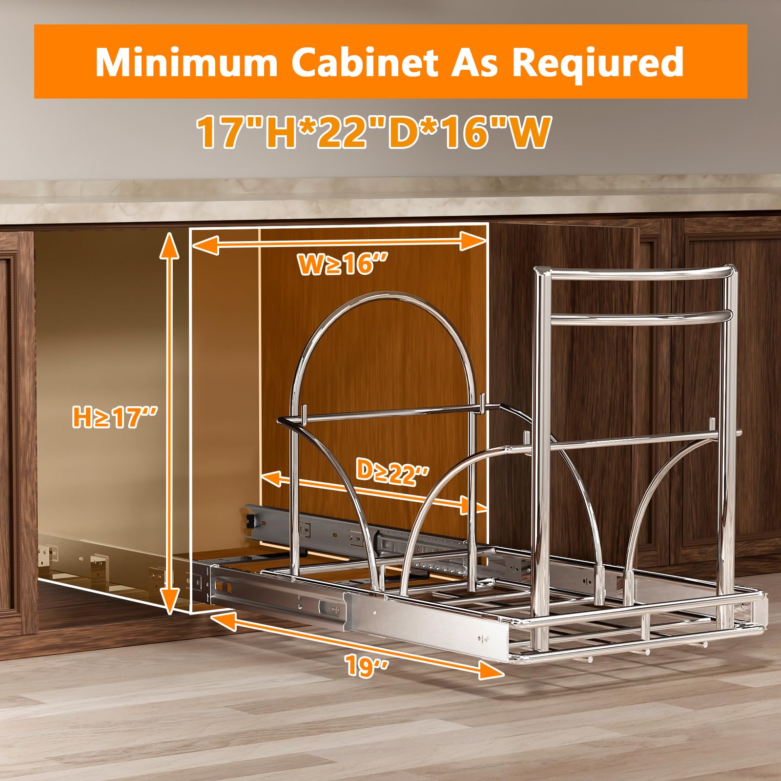 Dual Pull Out Trash Can Under Cabinet Rack