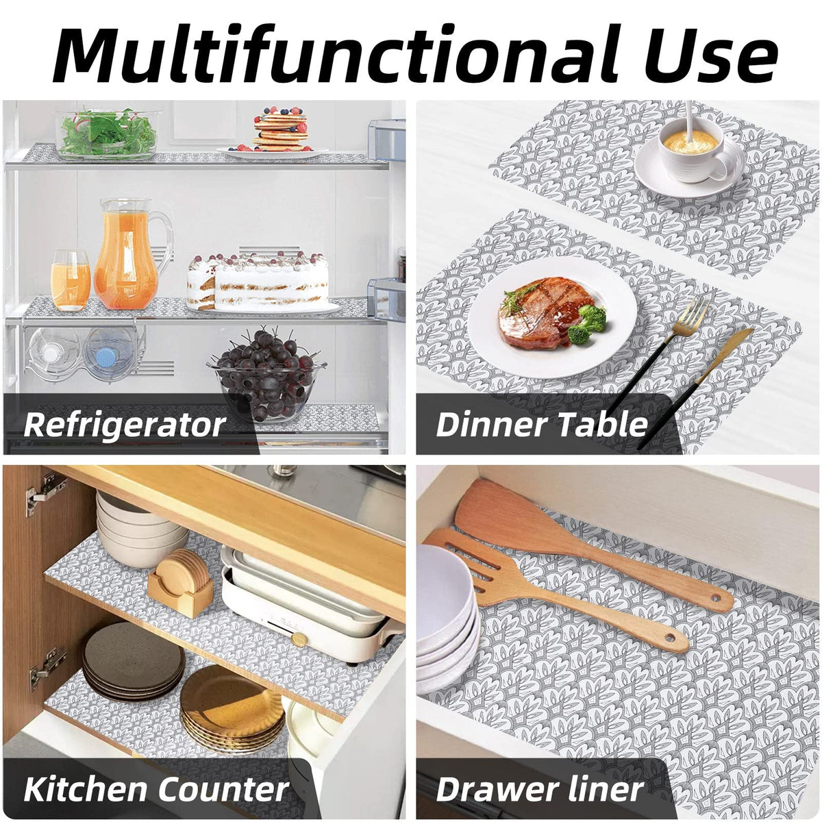 12" W x 120" L Floral Drawer and Shelf Liner for Cabinets (10 Sq Ft)