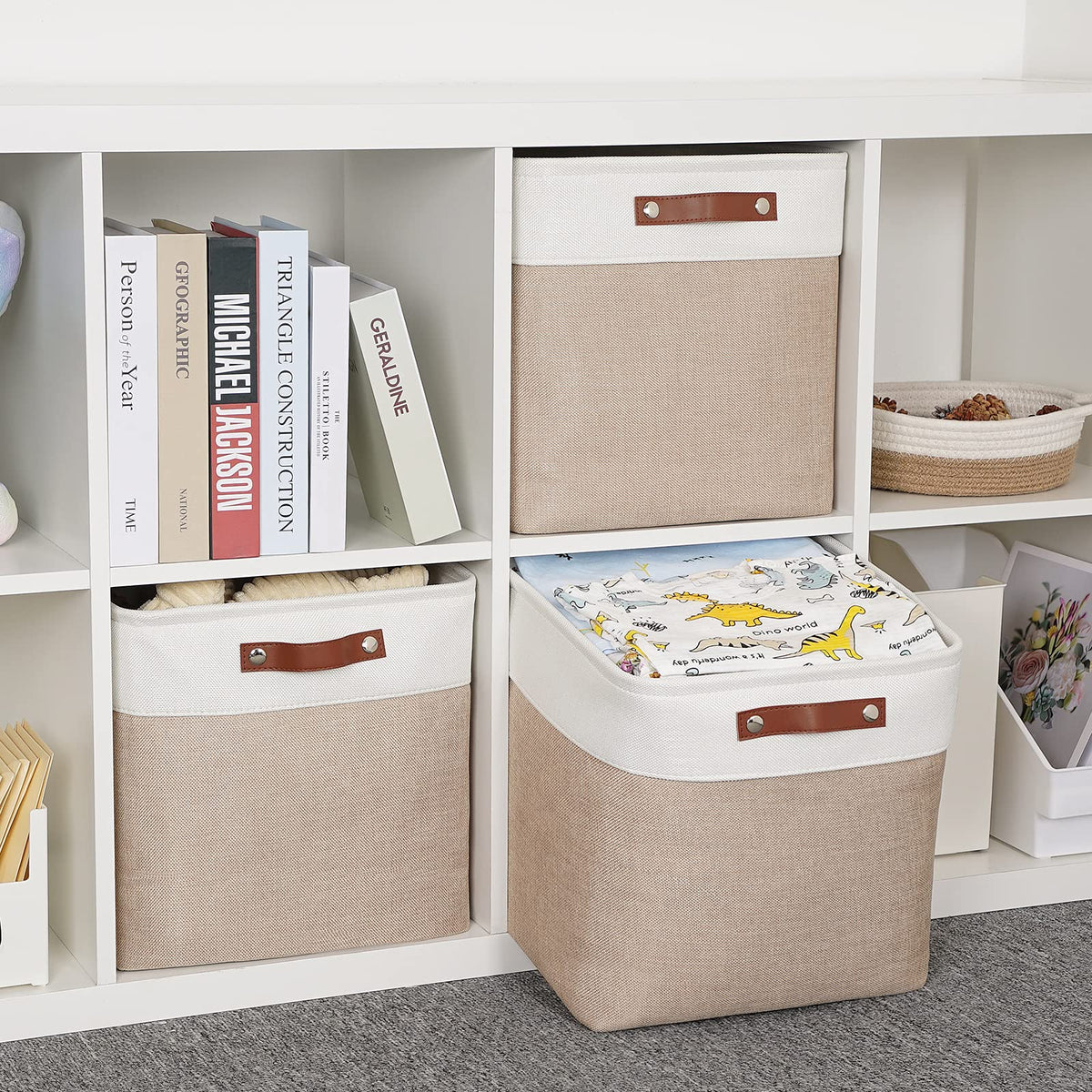 Cube Storage Baskets for Shelves Foldable Storage Baskets (3 Count)