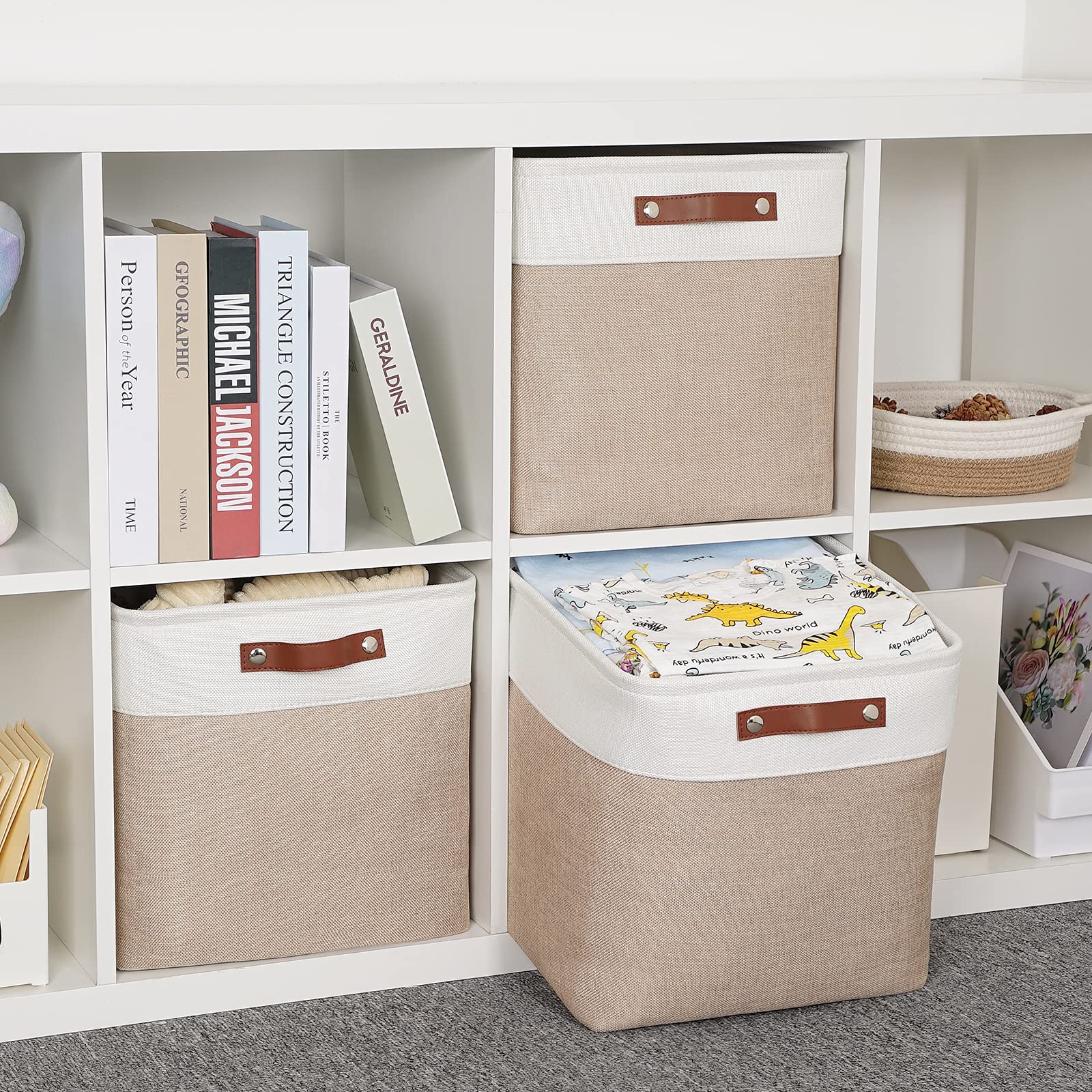 Cube Storage Baskets for Shelves Foldable Storage Baskets (3 Count)