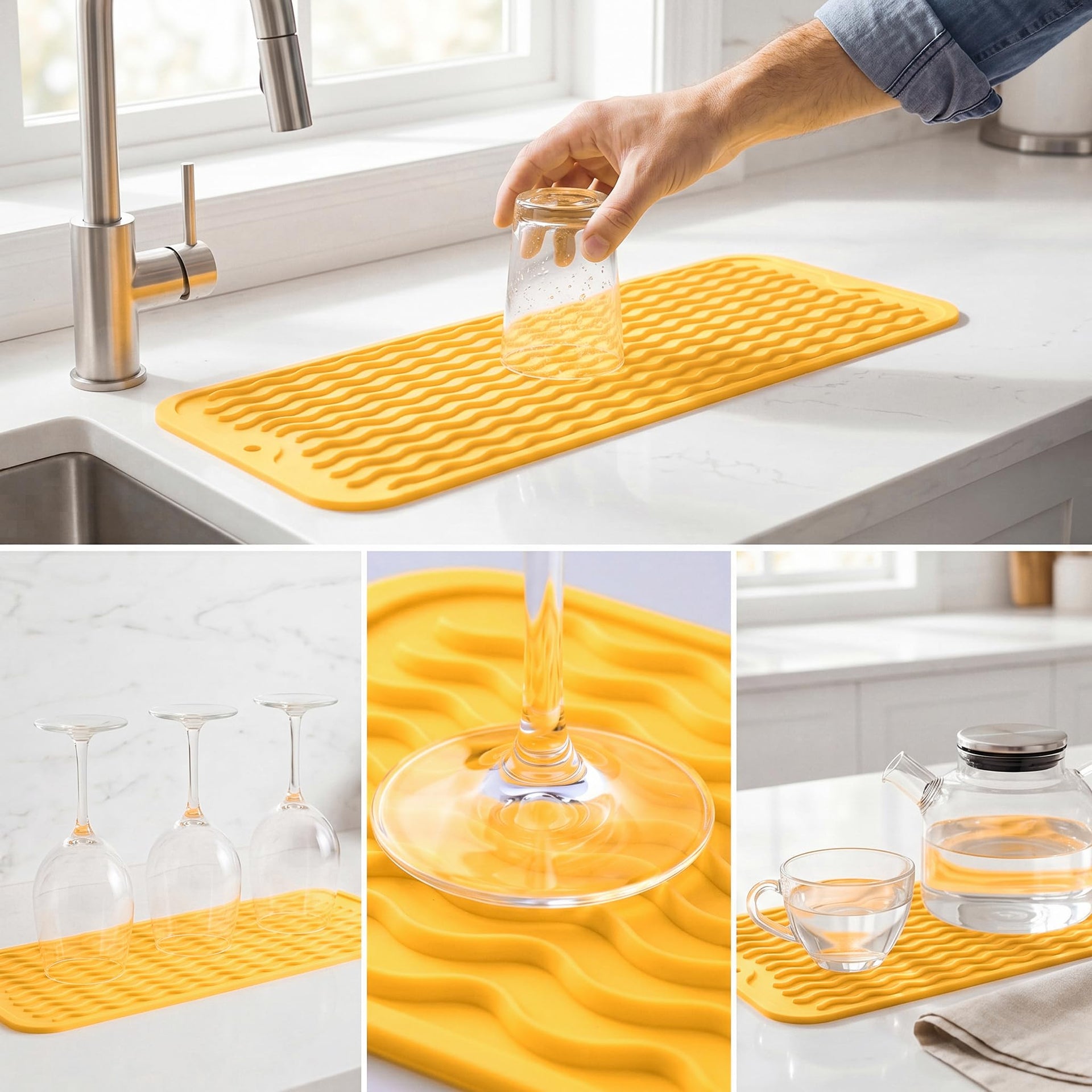 Silicone Dish Drying Mat for Multiple Usage