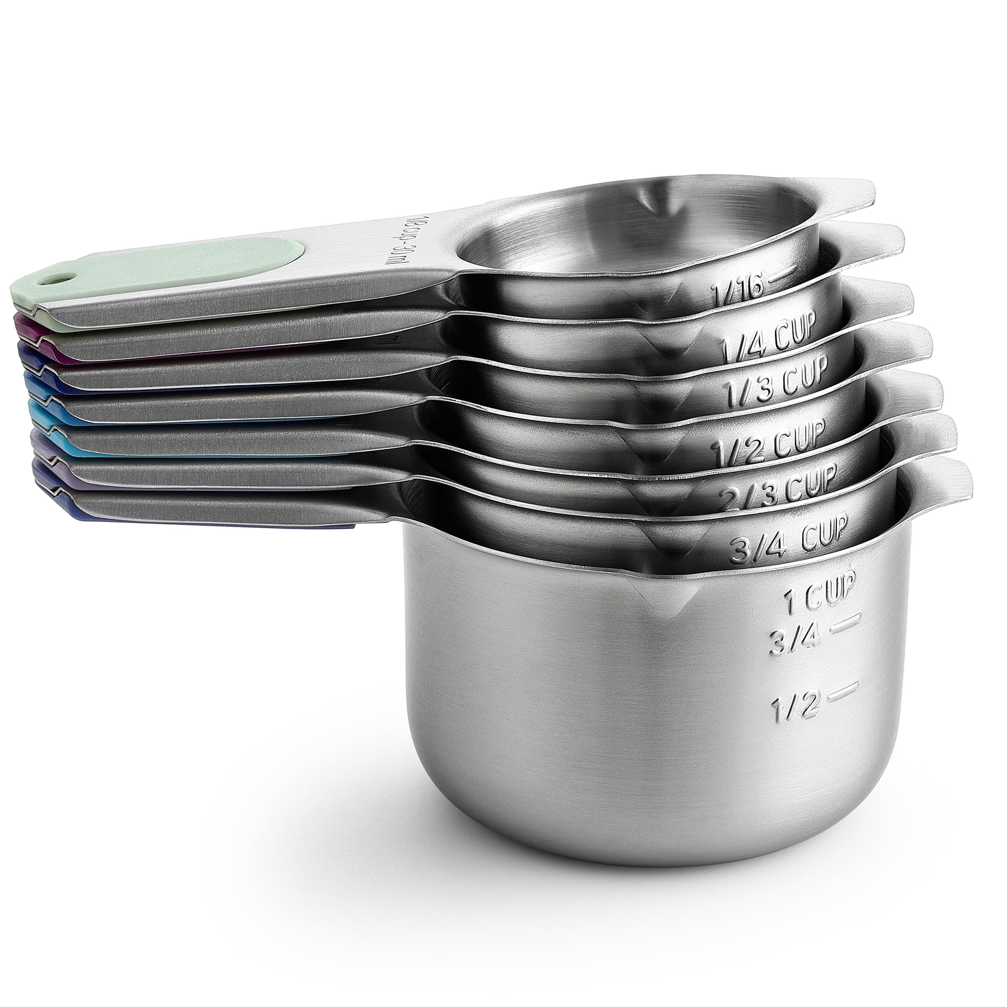 Magnetic Stainless Steel Measuring Cups Set of 7 (7 Count)