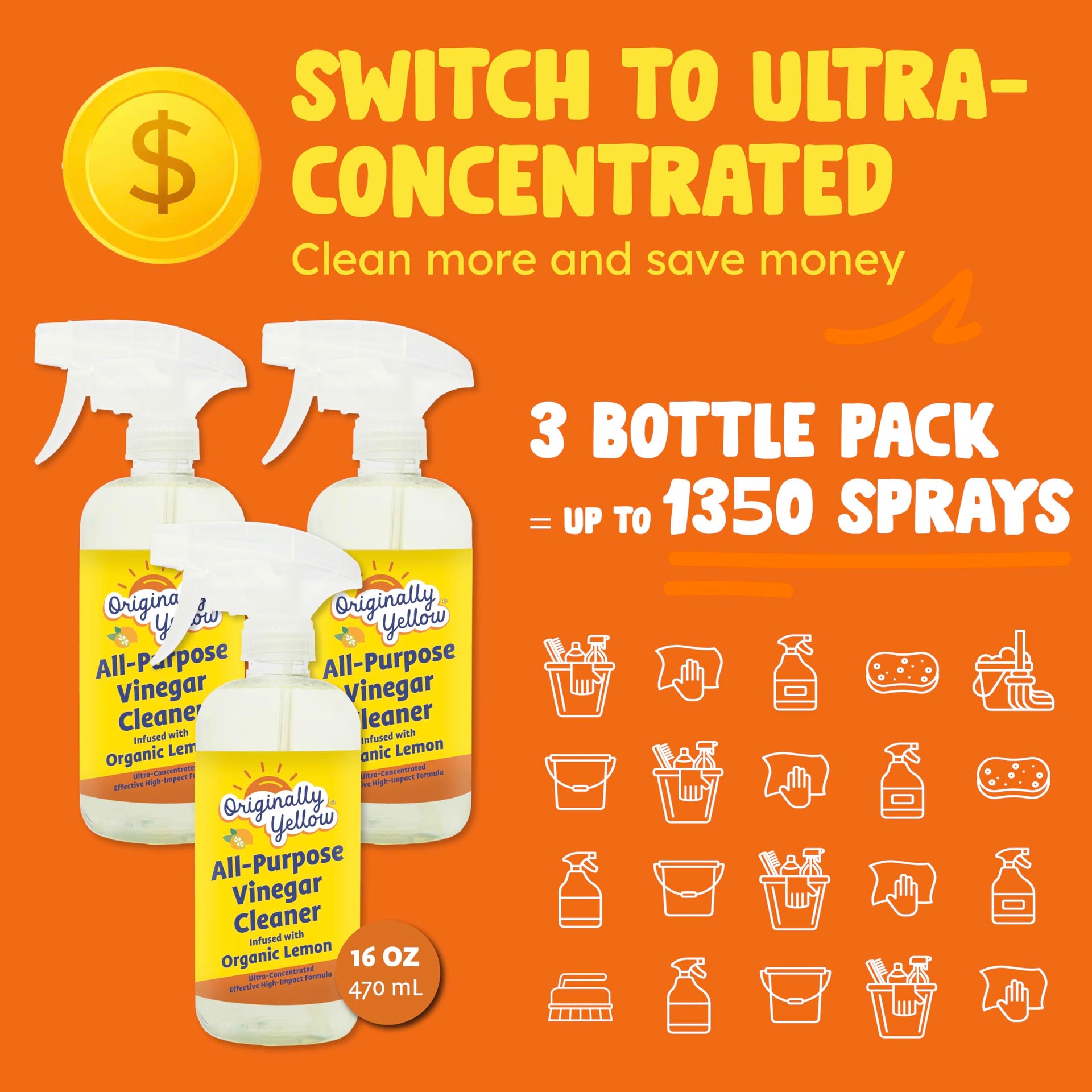 Lemon Vinegar All Purpose Cleaning Spray (48 Fl Oz)