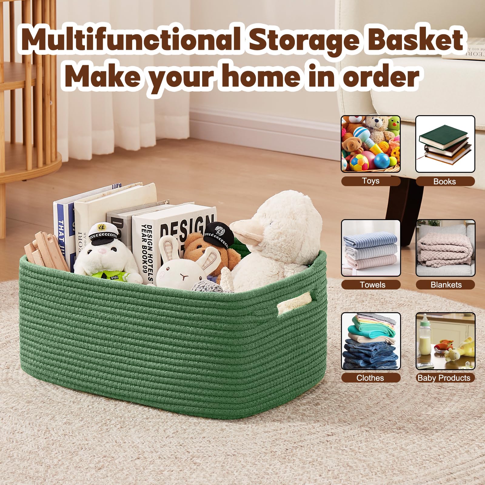 Storage Basket for Shelves (2 Count)