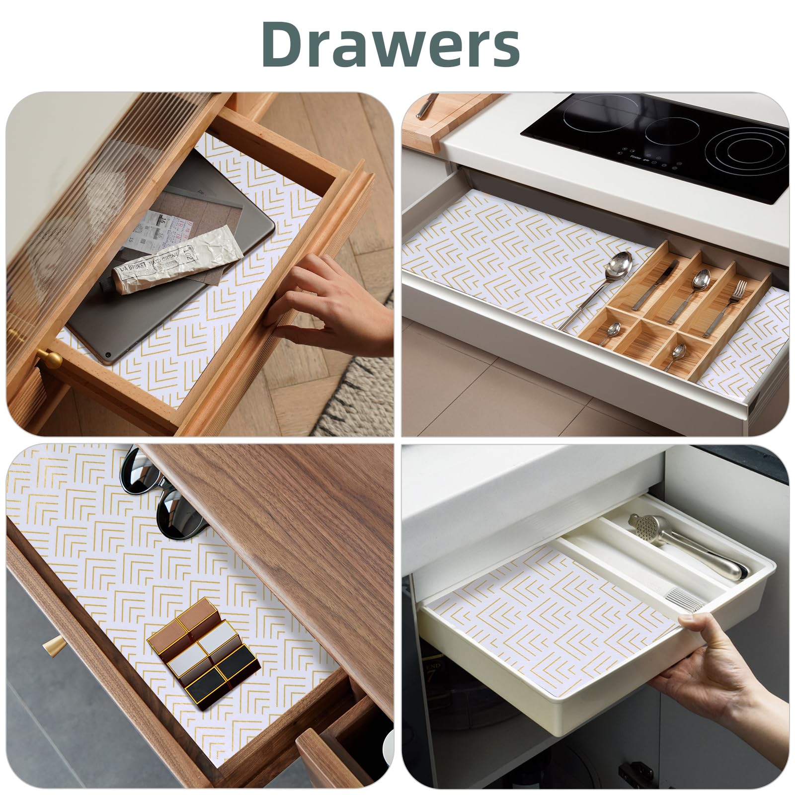 Shelf Liner for Kitchen Cabinets Non Adhesive Drawer Liner Non