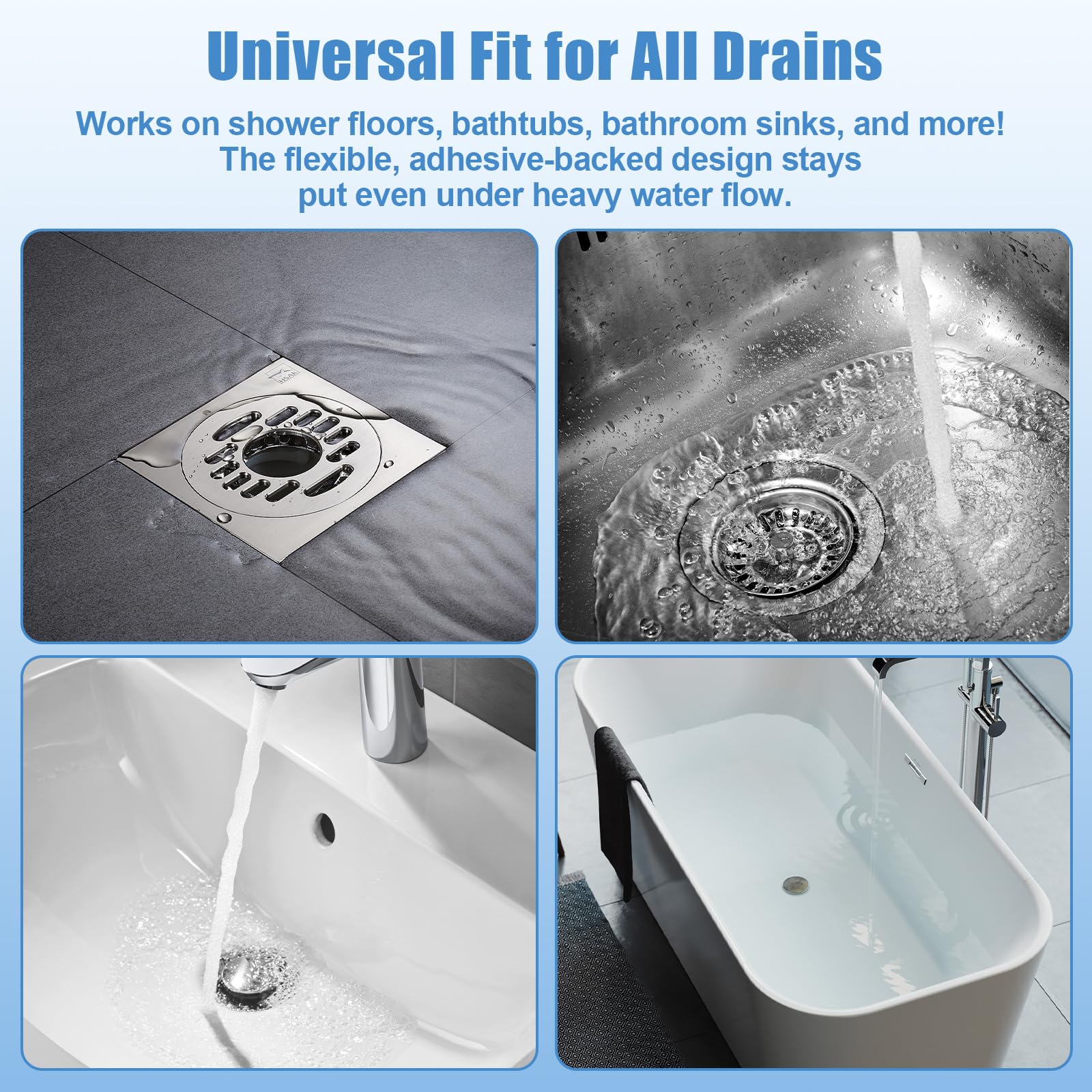 60 Pack Disposable Shower Drain Hair Catcher Hair Trap Drain Covers 4.4” Extra (60 Count)