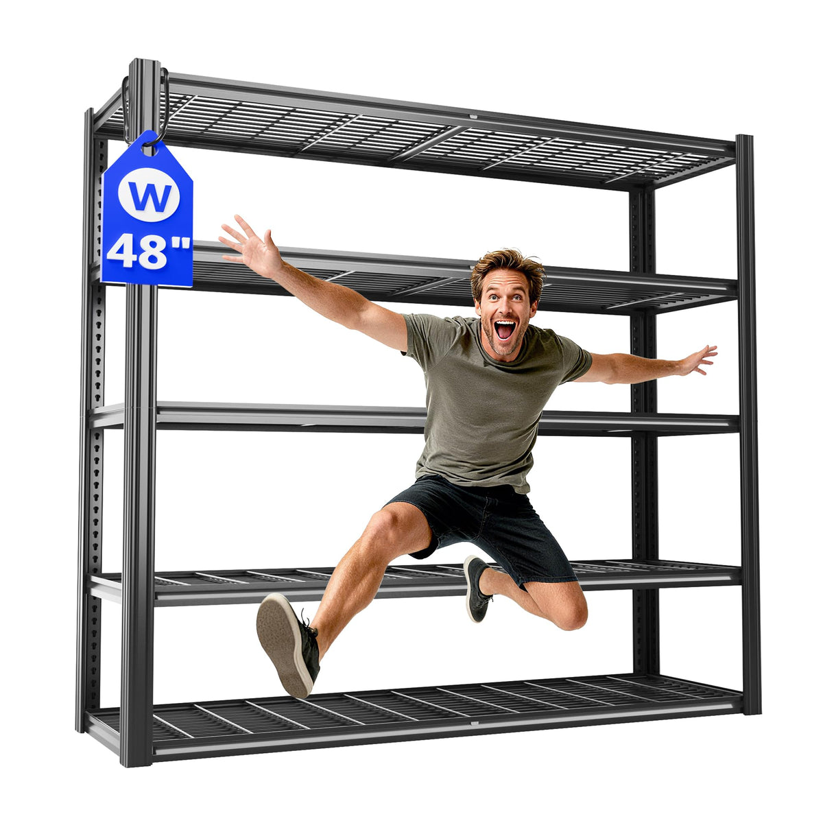 5 Tier Garage Shelving Heavy Duty 3030LBS 48" W x 72" H x 24" D