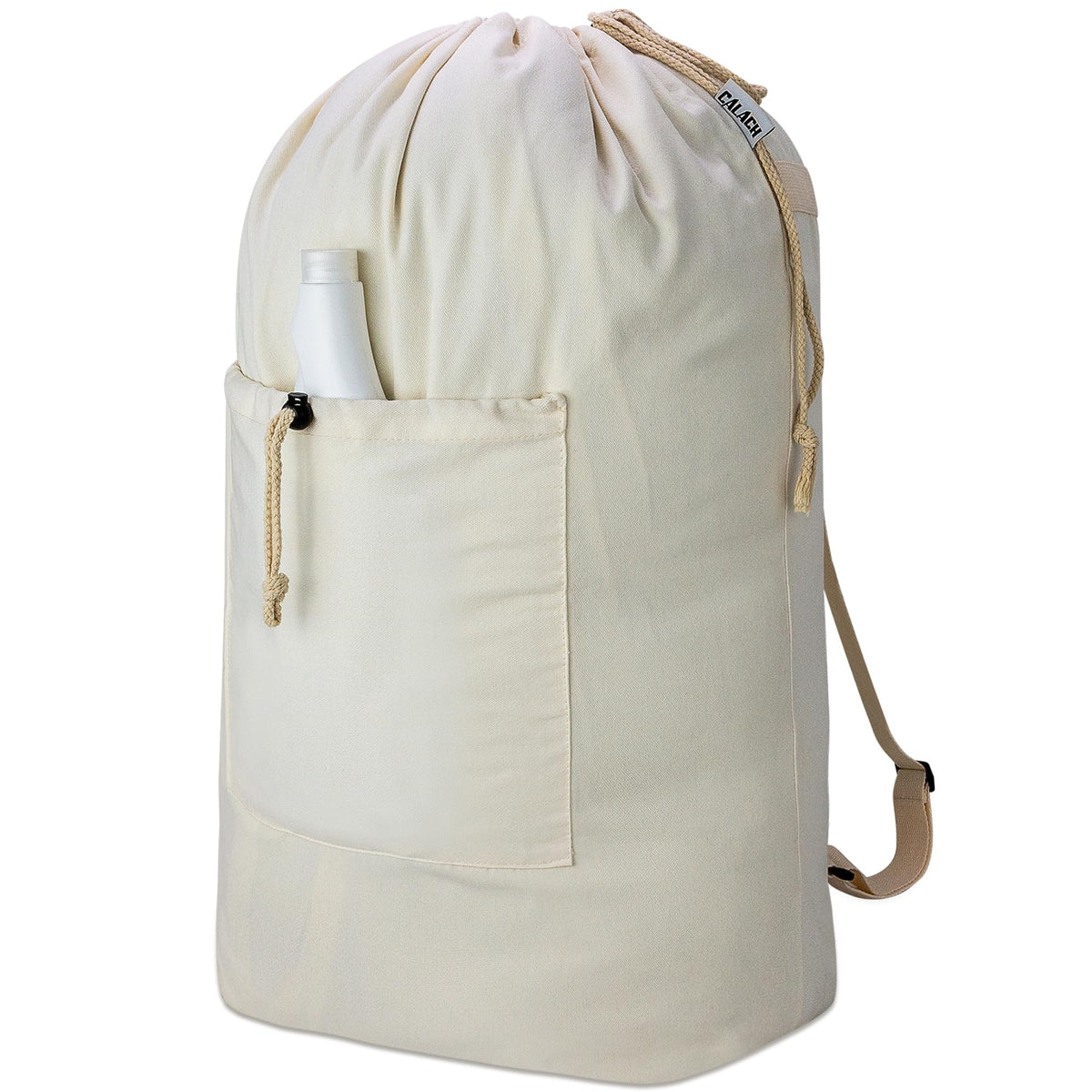 Laundry Backpack Canvas Laundry Bag with Straps Drawstring