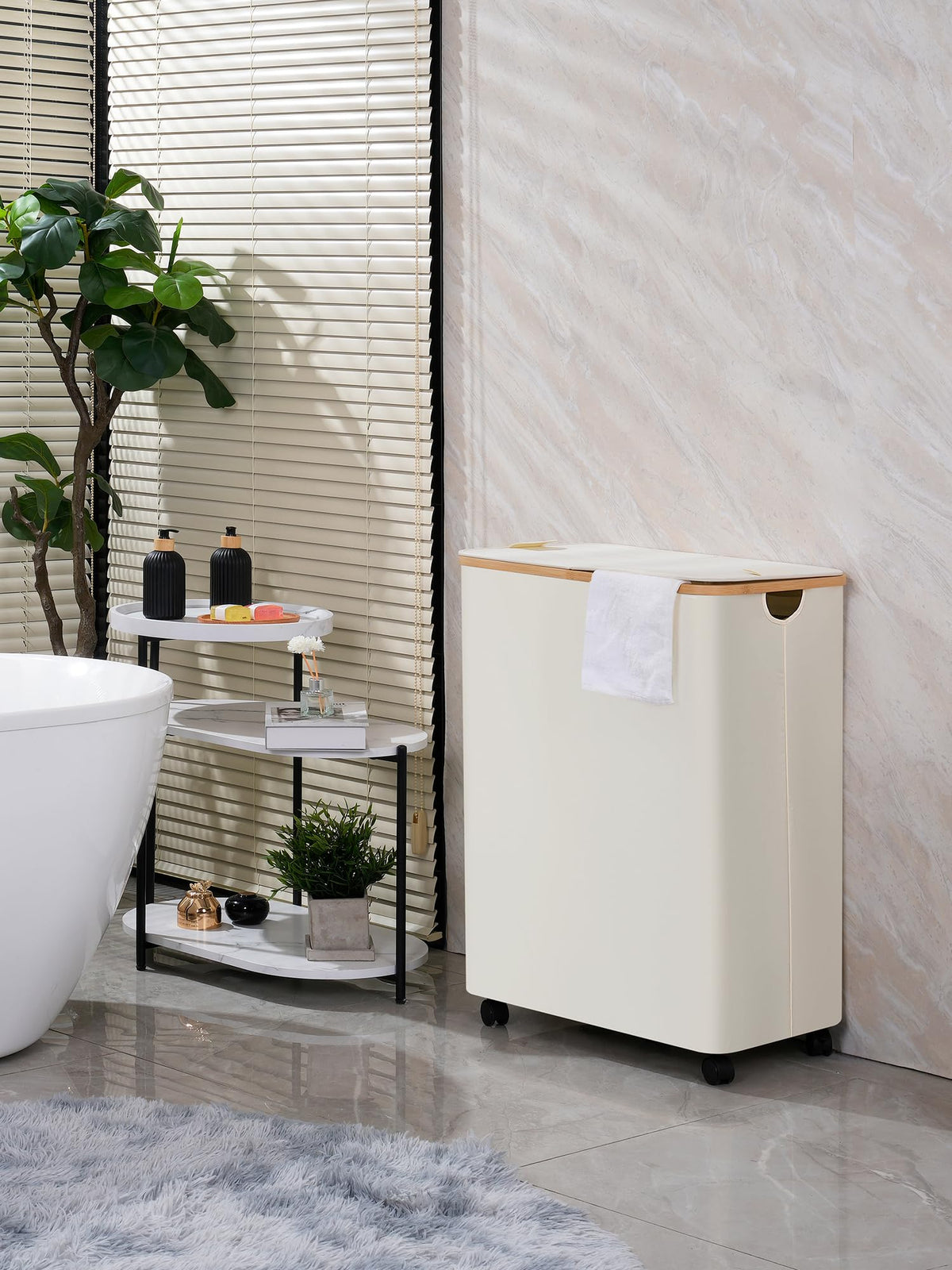 Double Laundry Hamper with Wheels