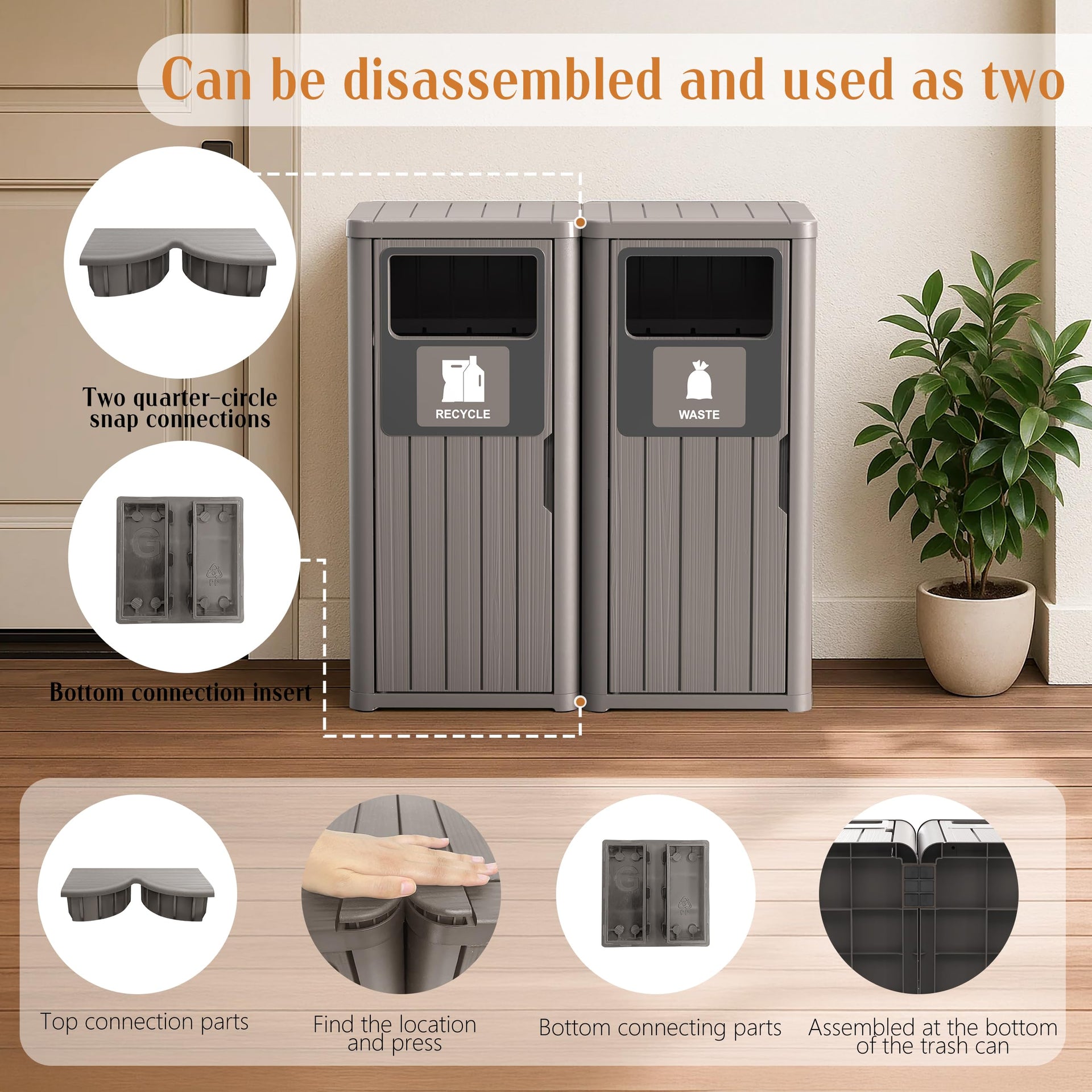 40 Gallon Outdoor Trash Can (2 Count)