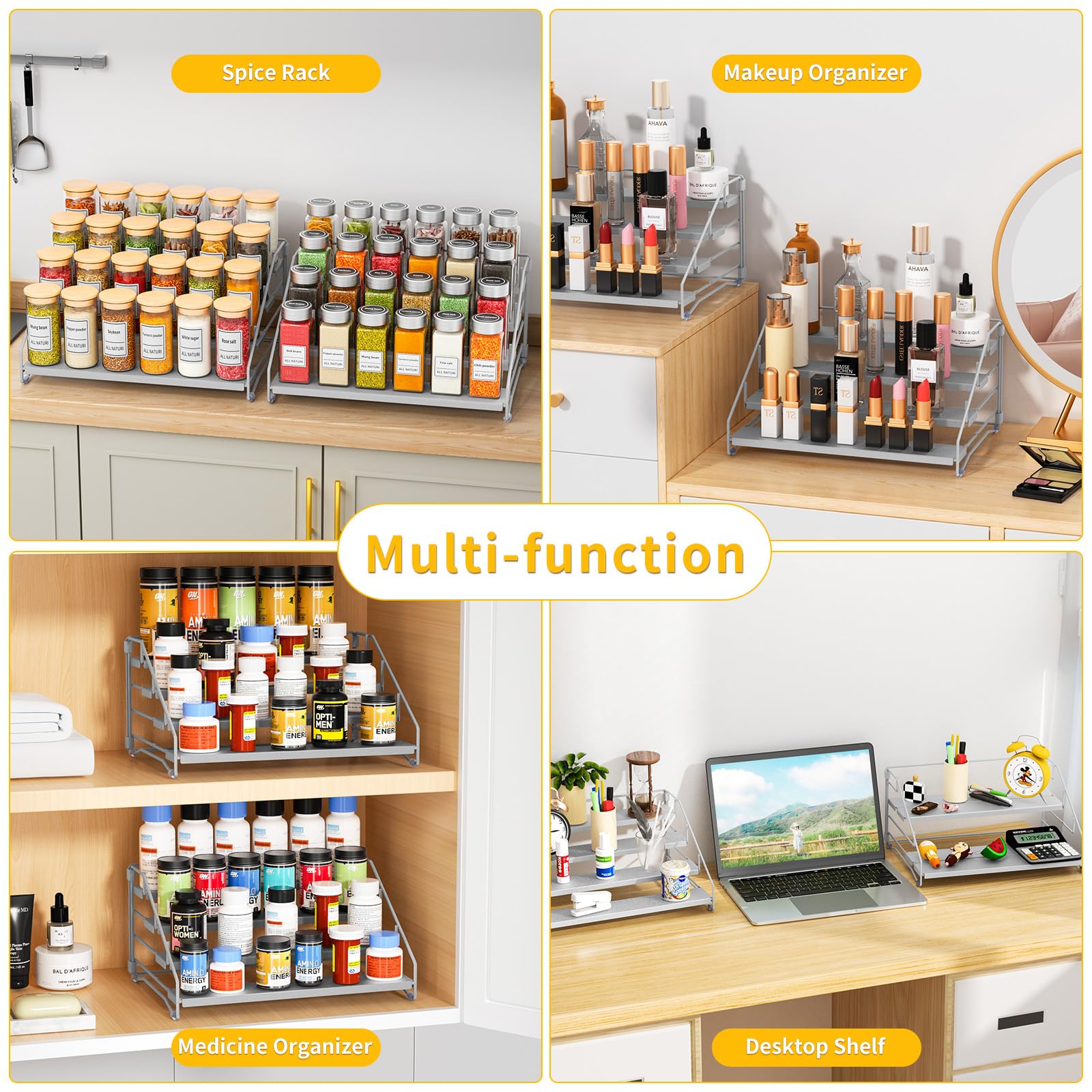 2 Pack Spice Rack Organizer for Cabinet