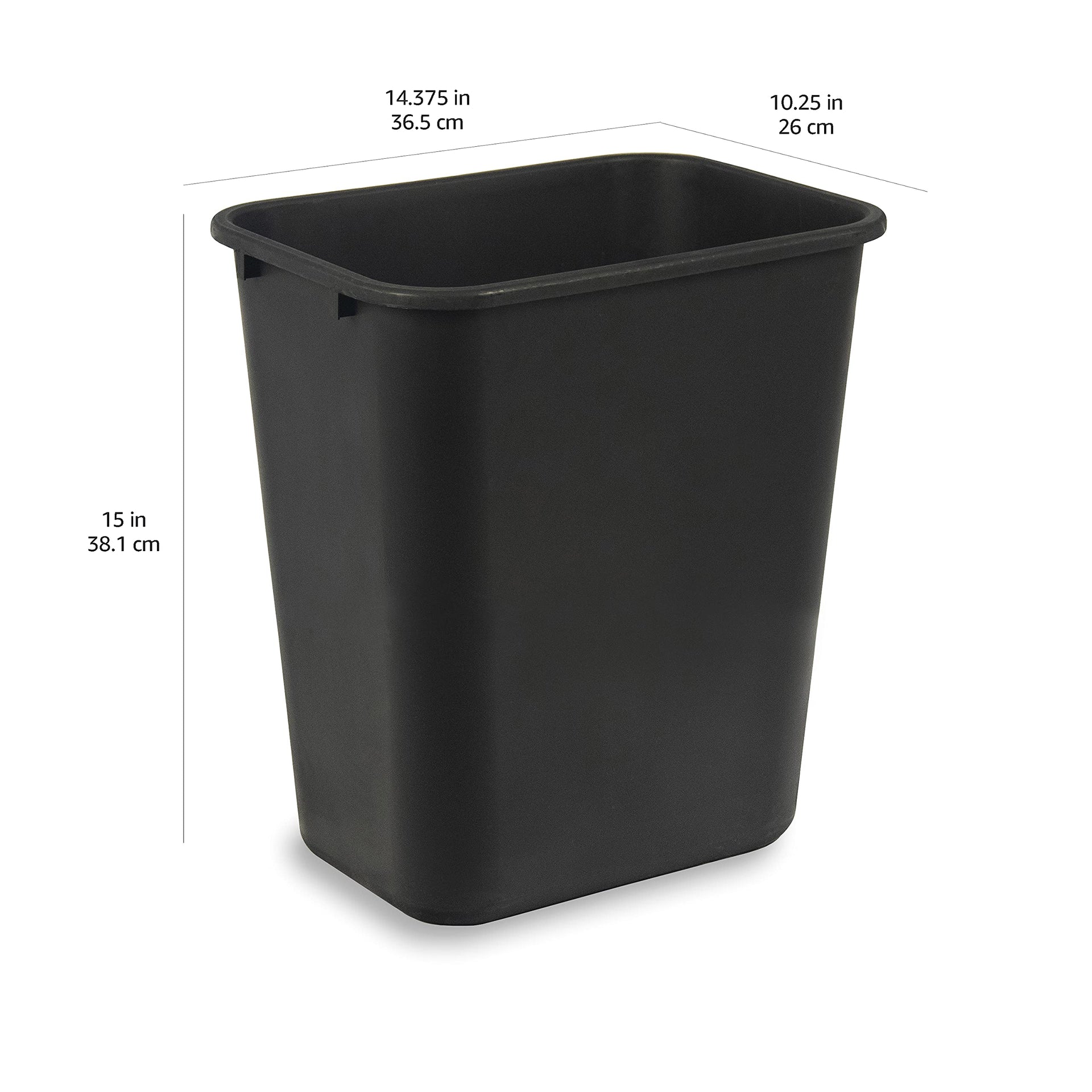 Rectangular Plastic Office Wastebasket (2 Count)
