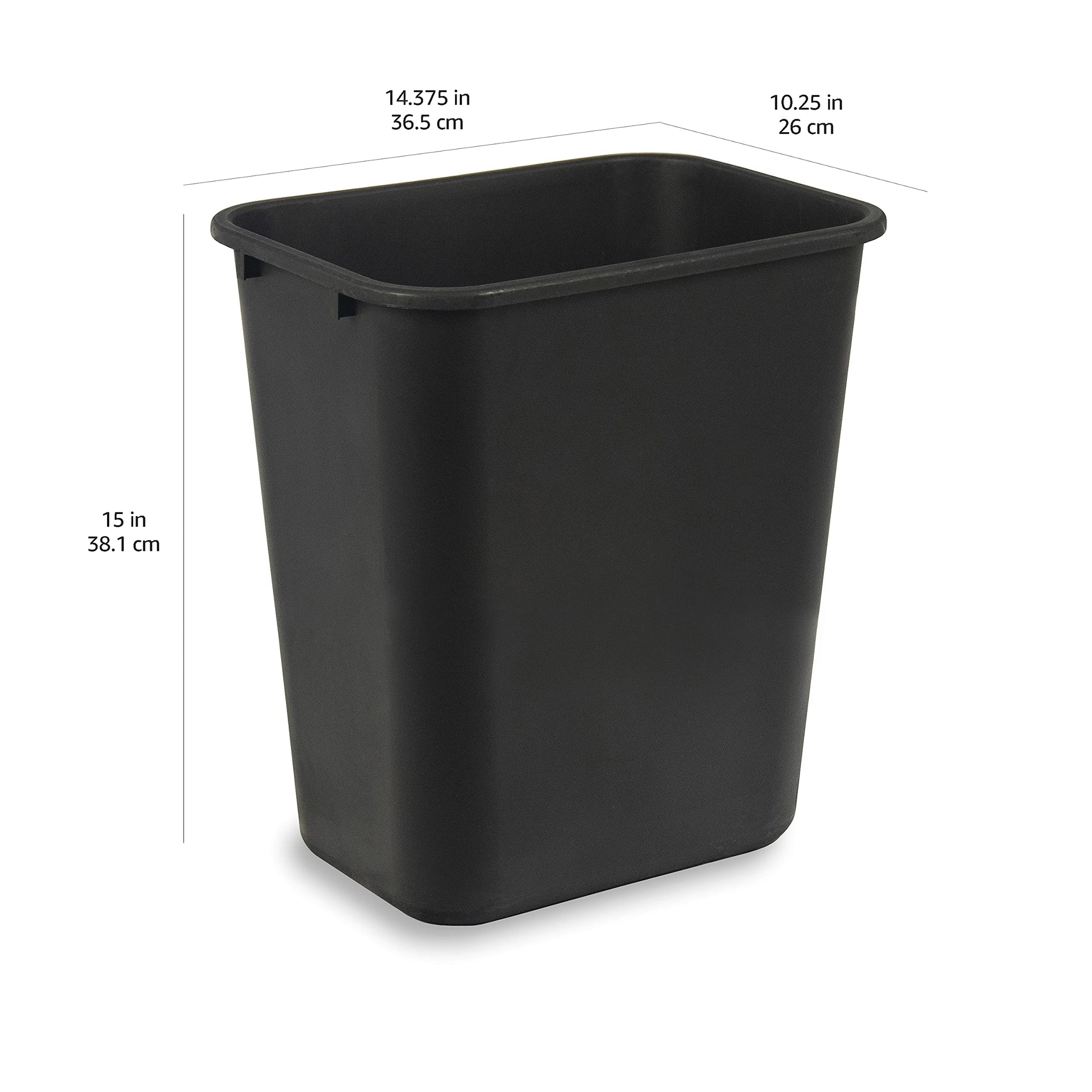 Rectangular Plastic Office Wastebasket (2 Count)