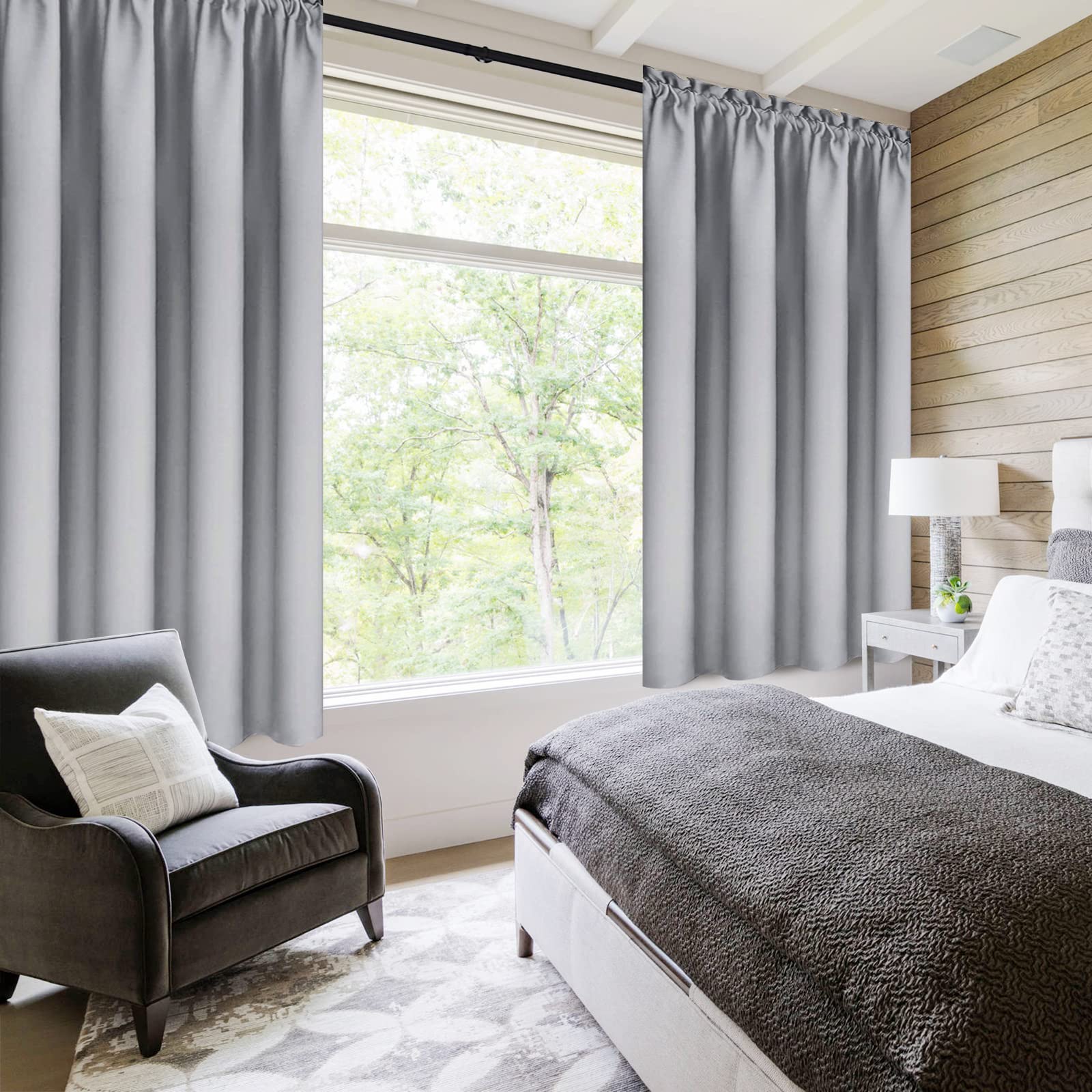 Blackout Curtains for Bedroom Living Room 38 x 45 Inch Long 2 Panels (2 Count)