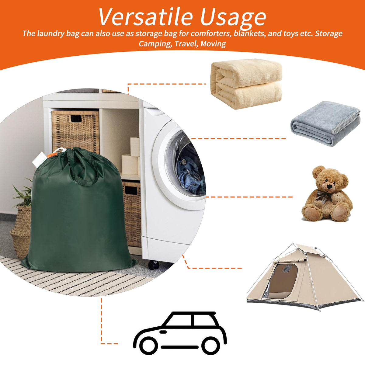 Extra Heavy Duty Laundry Bag with Handles