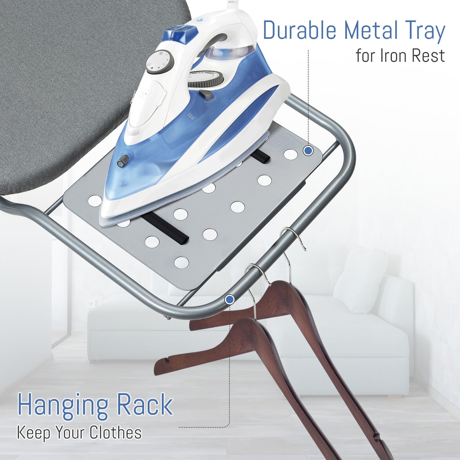 Ironing Board Full Size 43"x13" Silver Heavy Duty