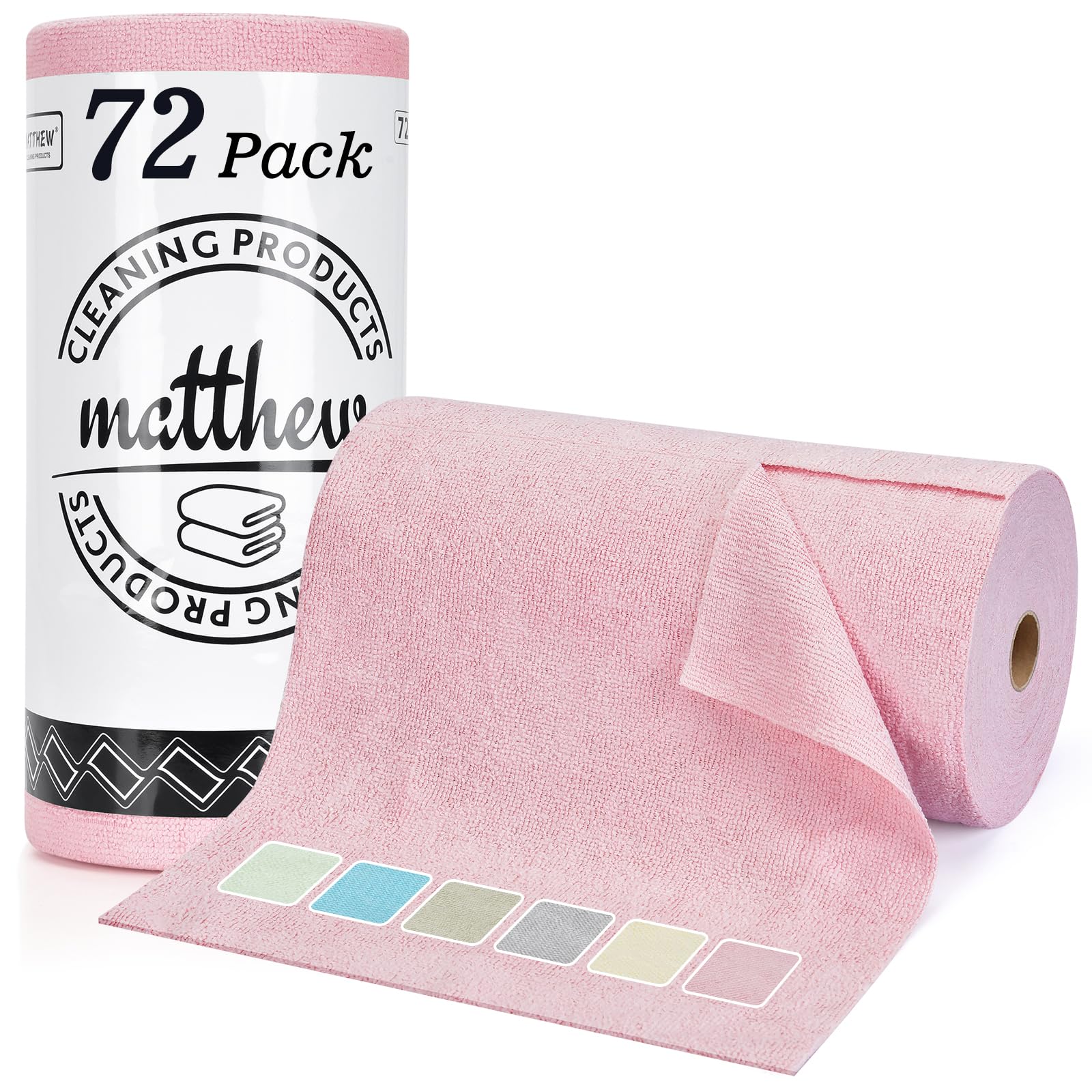 Matthew Microfiber Cleaning Cloth Roll 72Pack (72 Count)