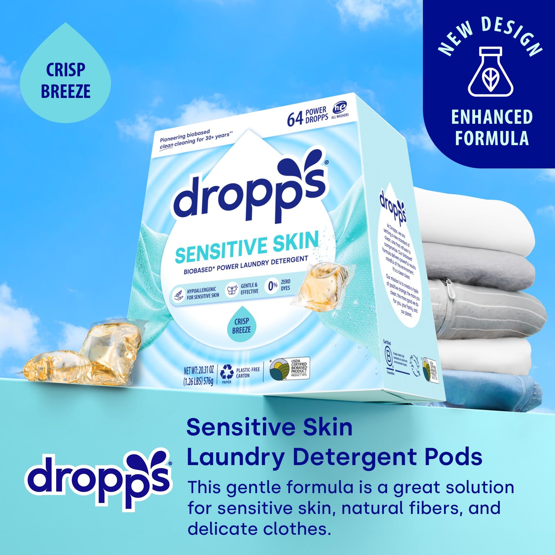 Sensitive Skin Laundry Detergent Pods (64 Count) - ModHome Supplies