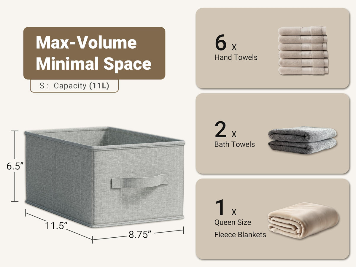 3 Pack Fabric Storage Bins for Shelves (3 Count)