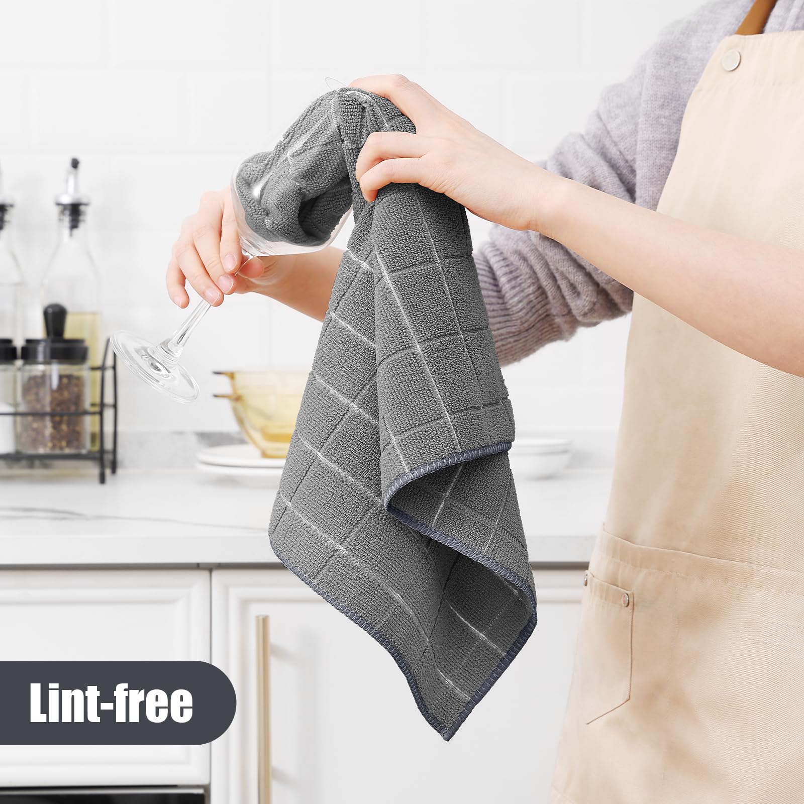 Microfiber Kitchen Towels and Dishcloths Sets (12 Count)