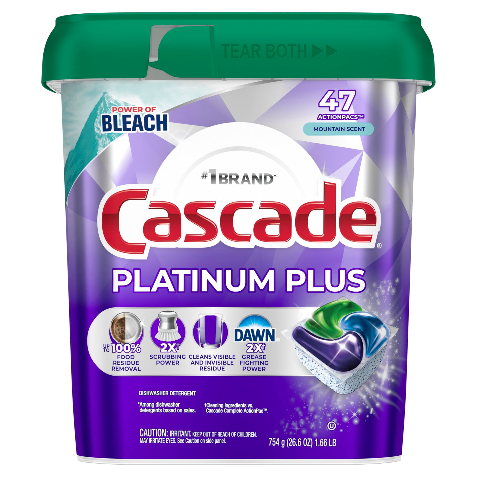Platinum Plus Dishwasher Detergent Pods Dish Soap Mountain 47 Count