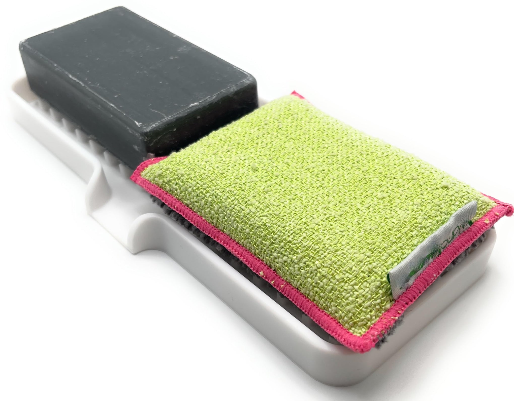 Silicone Soap Dish Tray and Sponge Holder with Drain Chute