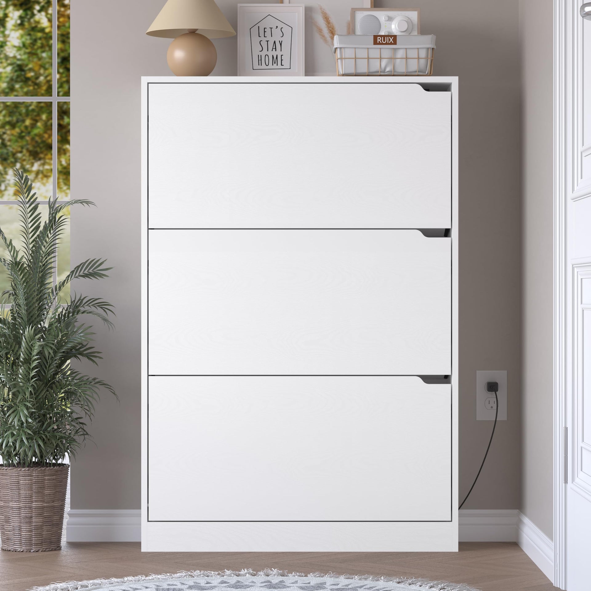 Shoe Cabinet with Odor Control and Back Panels