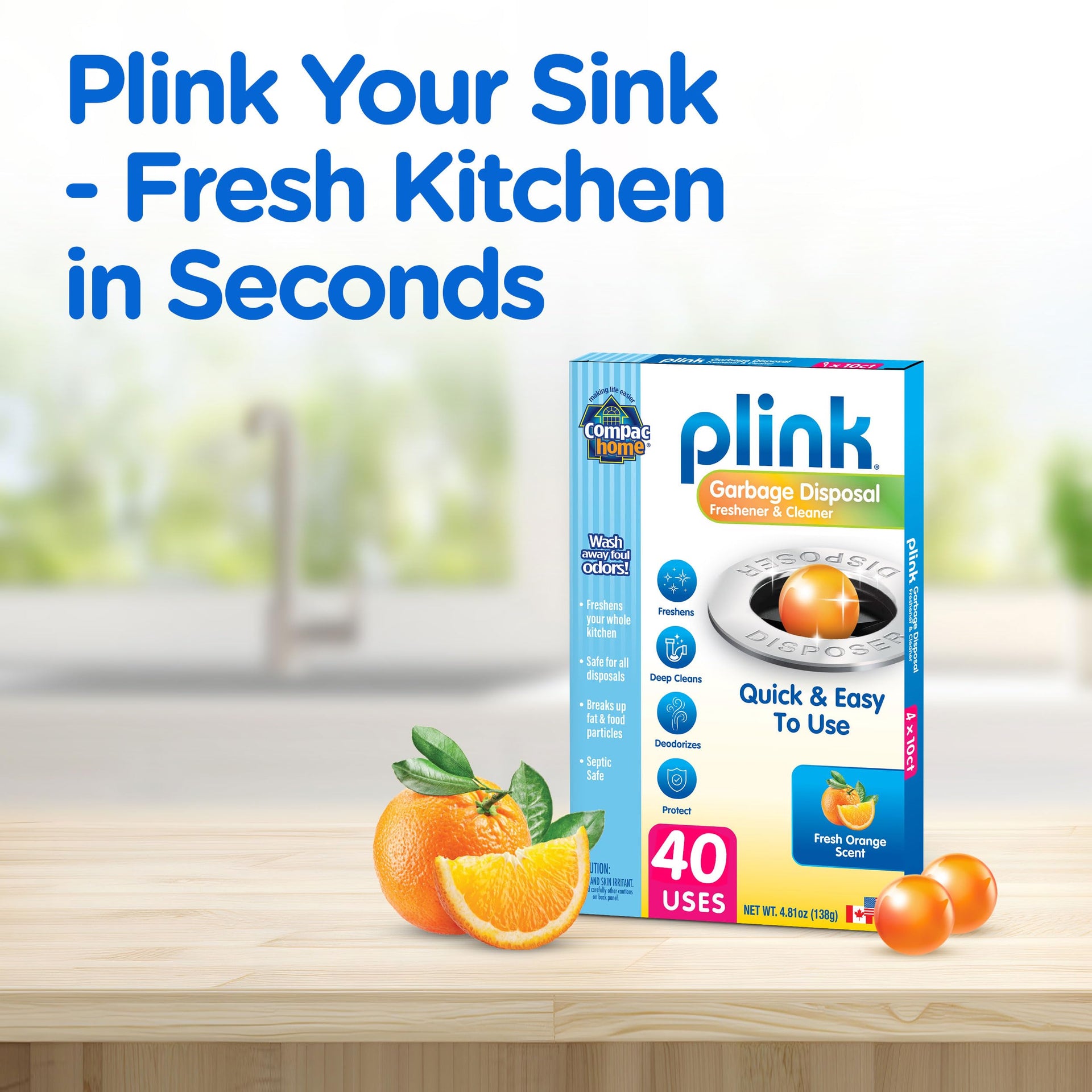 Plink Garbage Disposal Cleaner and Deodorizer (40 Count)