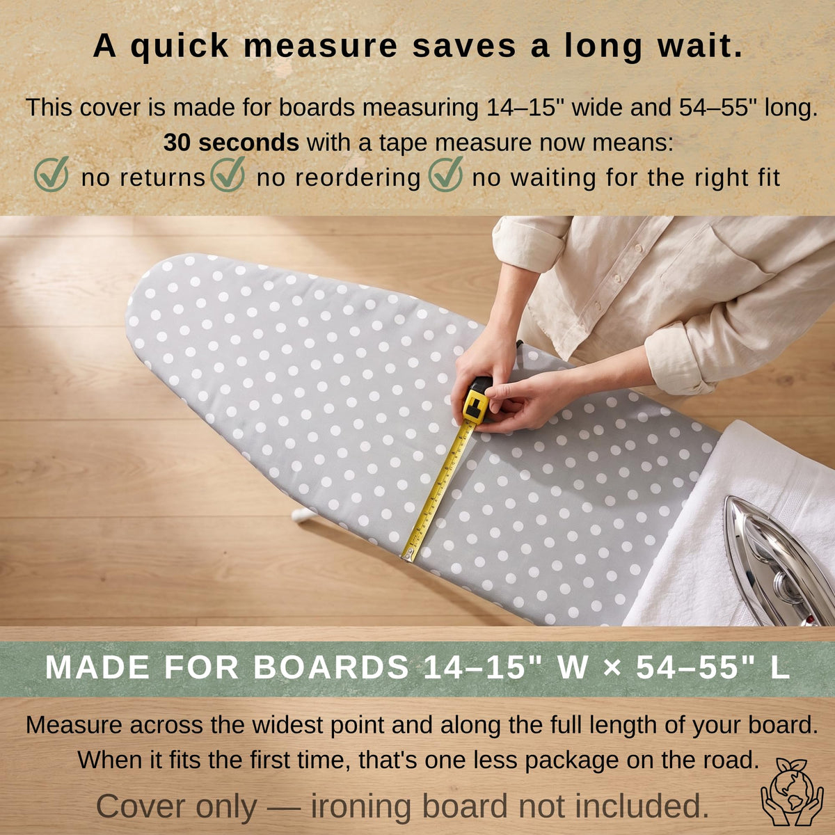 Extra Thick Ironing Board Cover 15x54 Standard Size