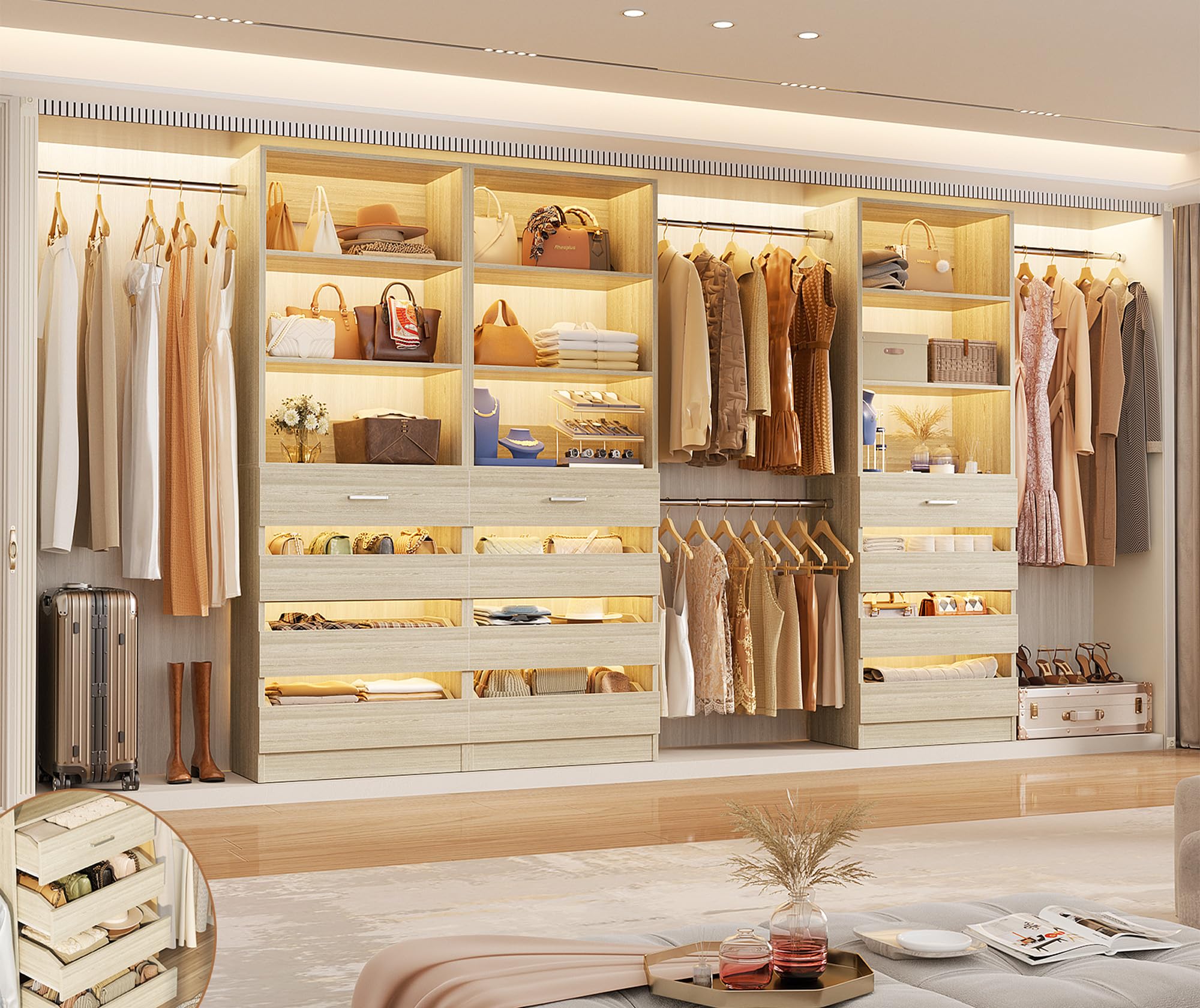 Closet System with 12 Drawers