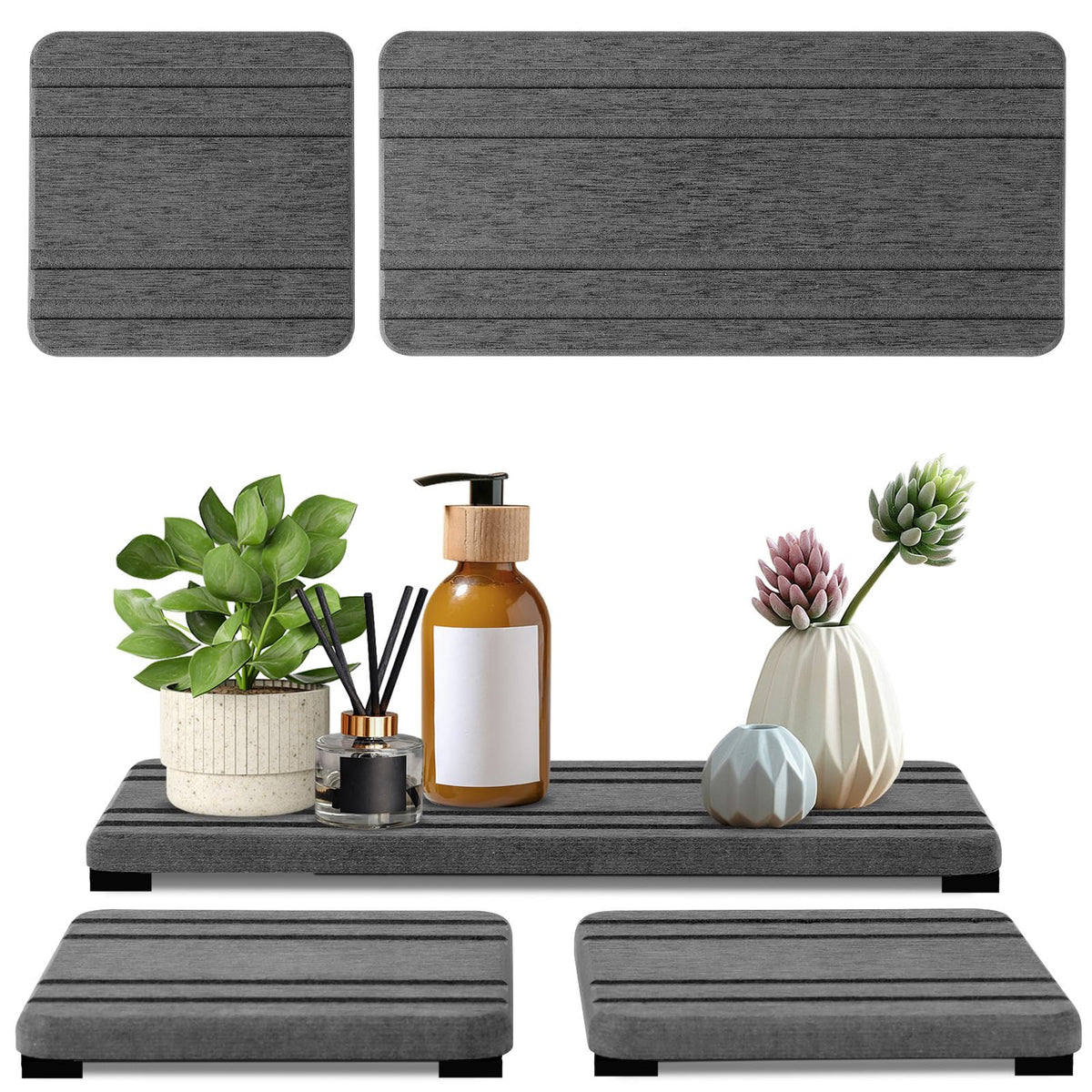 3PCS Water Absorbing Stone Tray (3 Count)