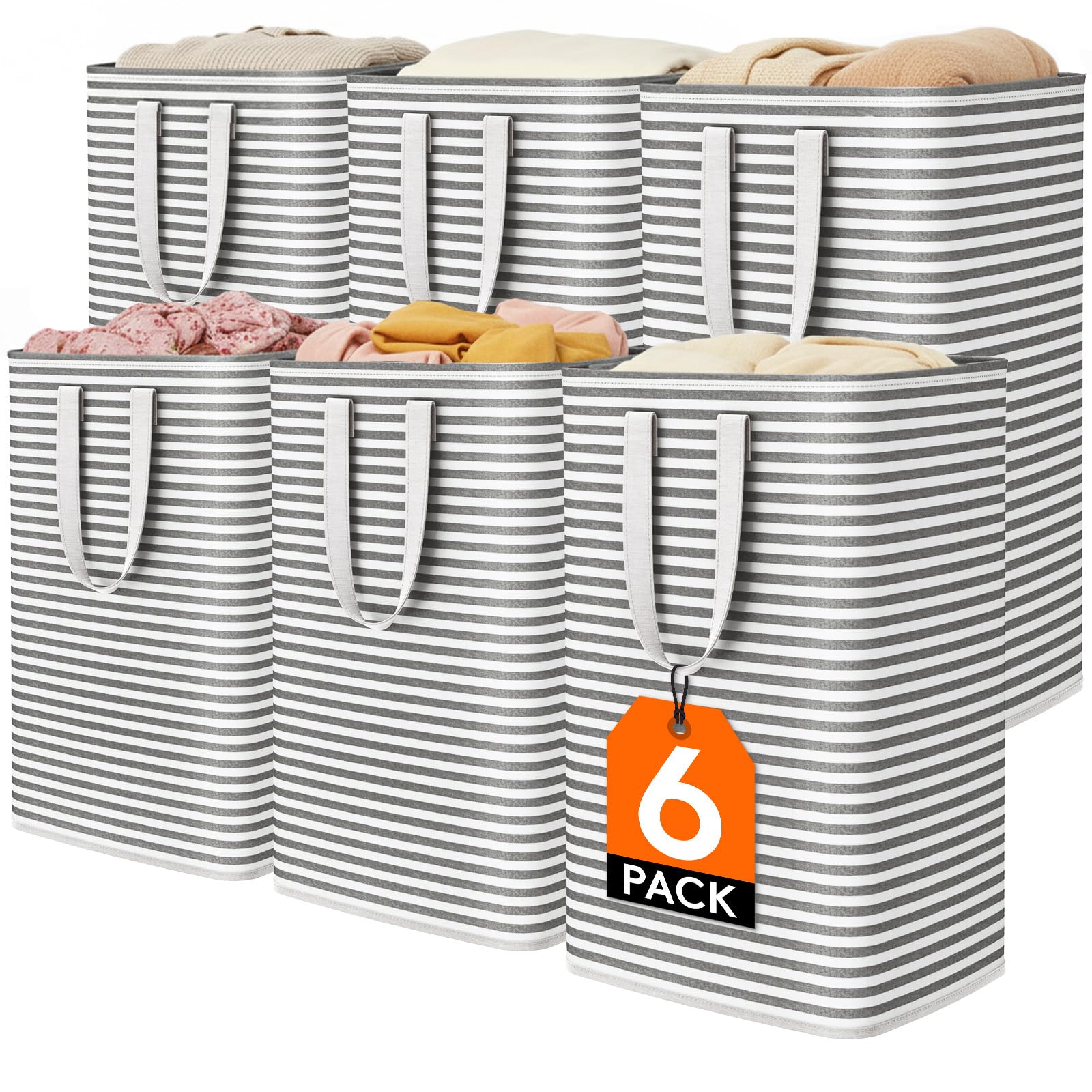 6 Pack Laundry Basket 80L Each (6 Count)