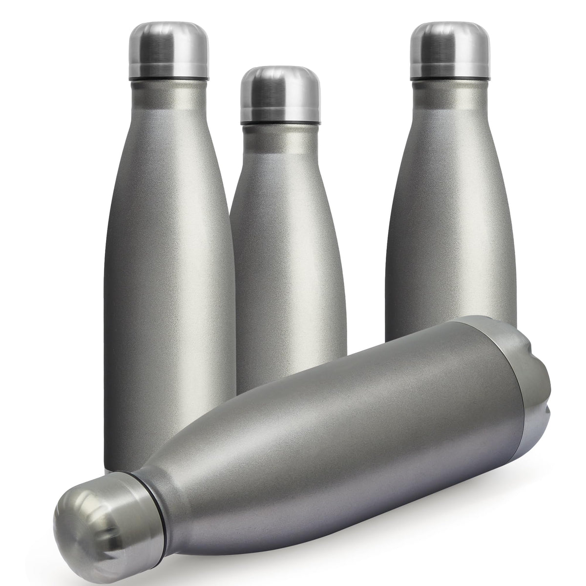 17oz Sport Water Bottle 4 Pack Vacuum Insulated Stainless Steel Leak