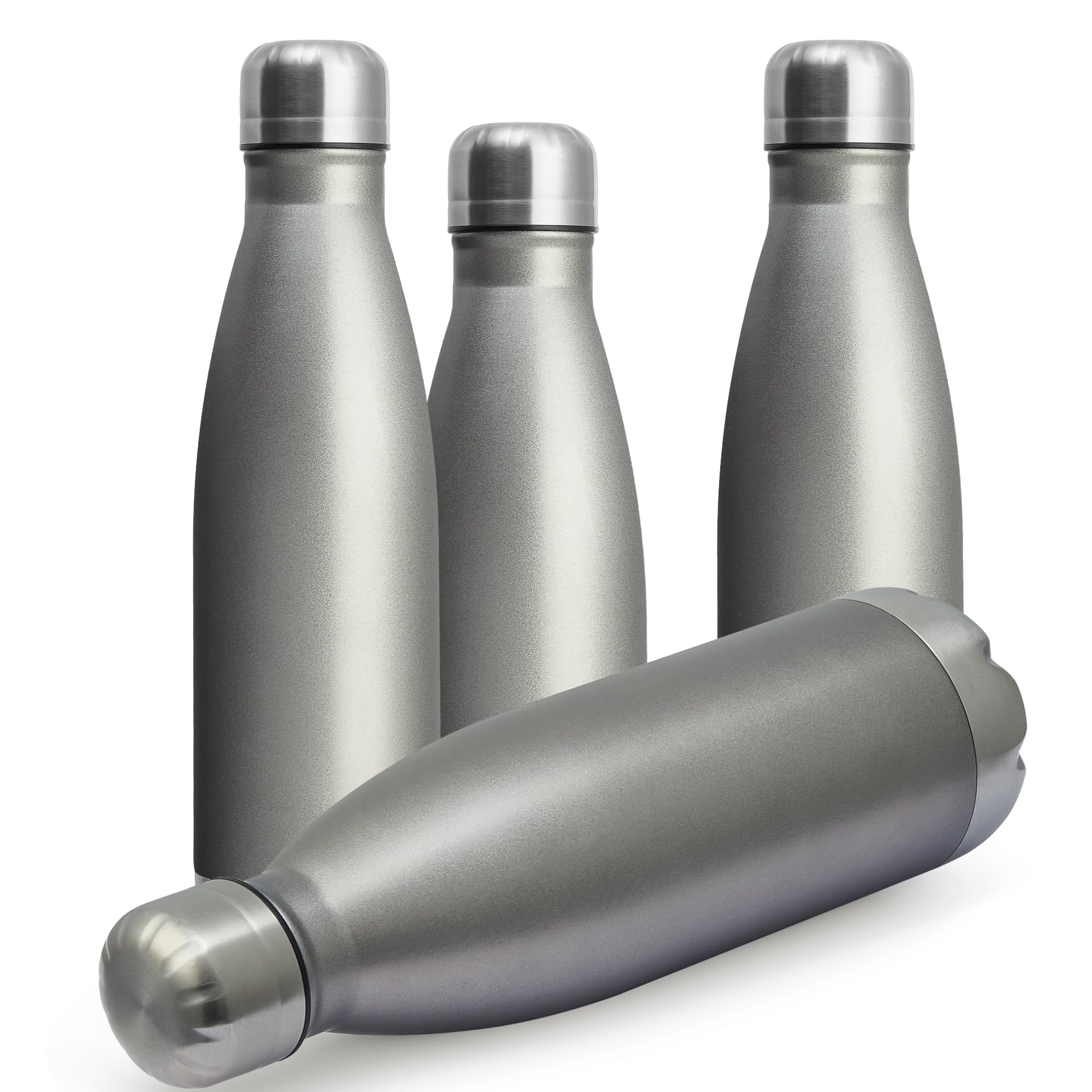 17oz Sport Water Bottle 4 Pack Vacuum Insulated Stainless Steel Leak