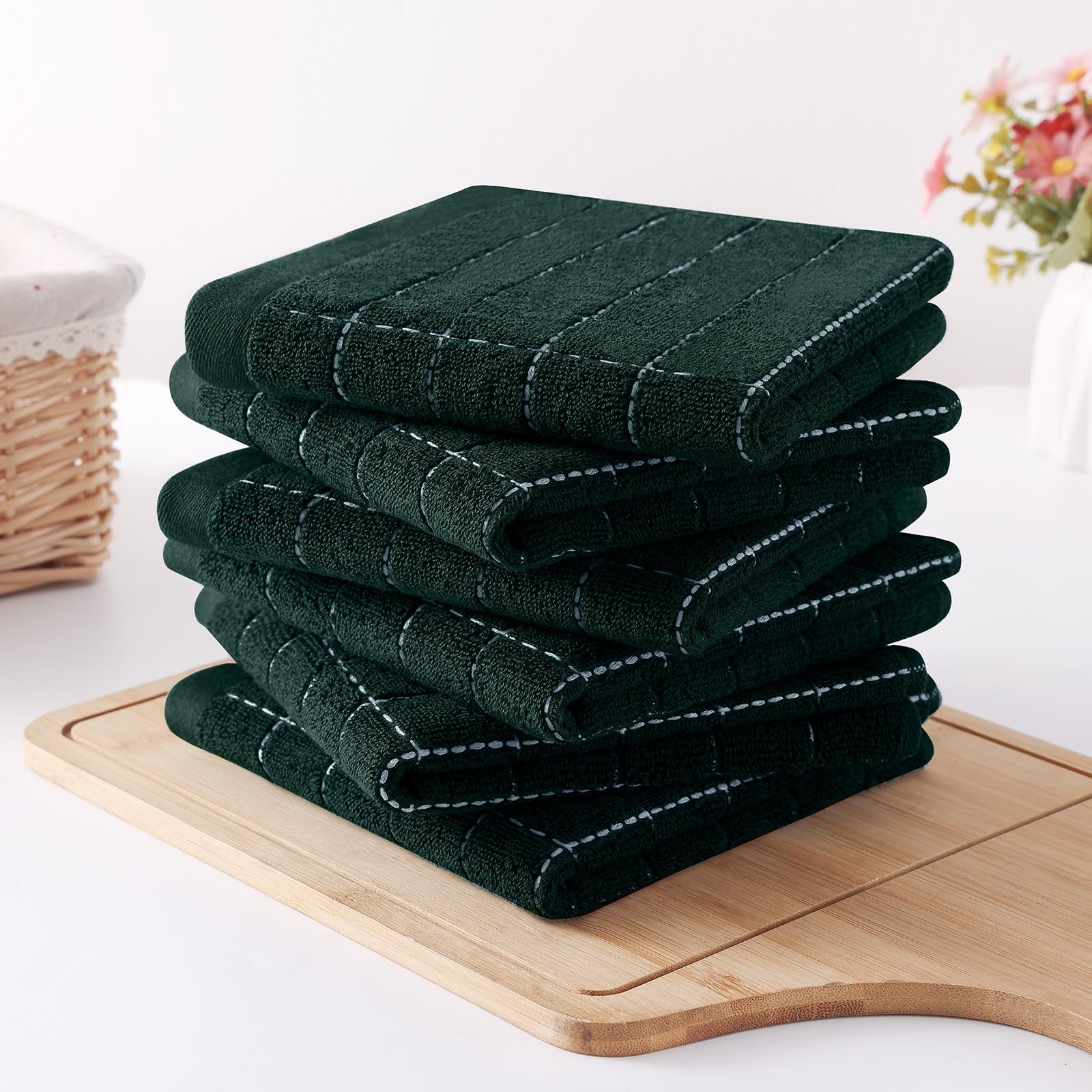 100% Cotton Terry Kitchen Dish Cloths (8 Count)