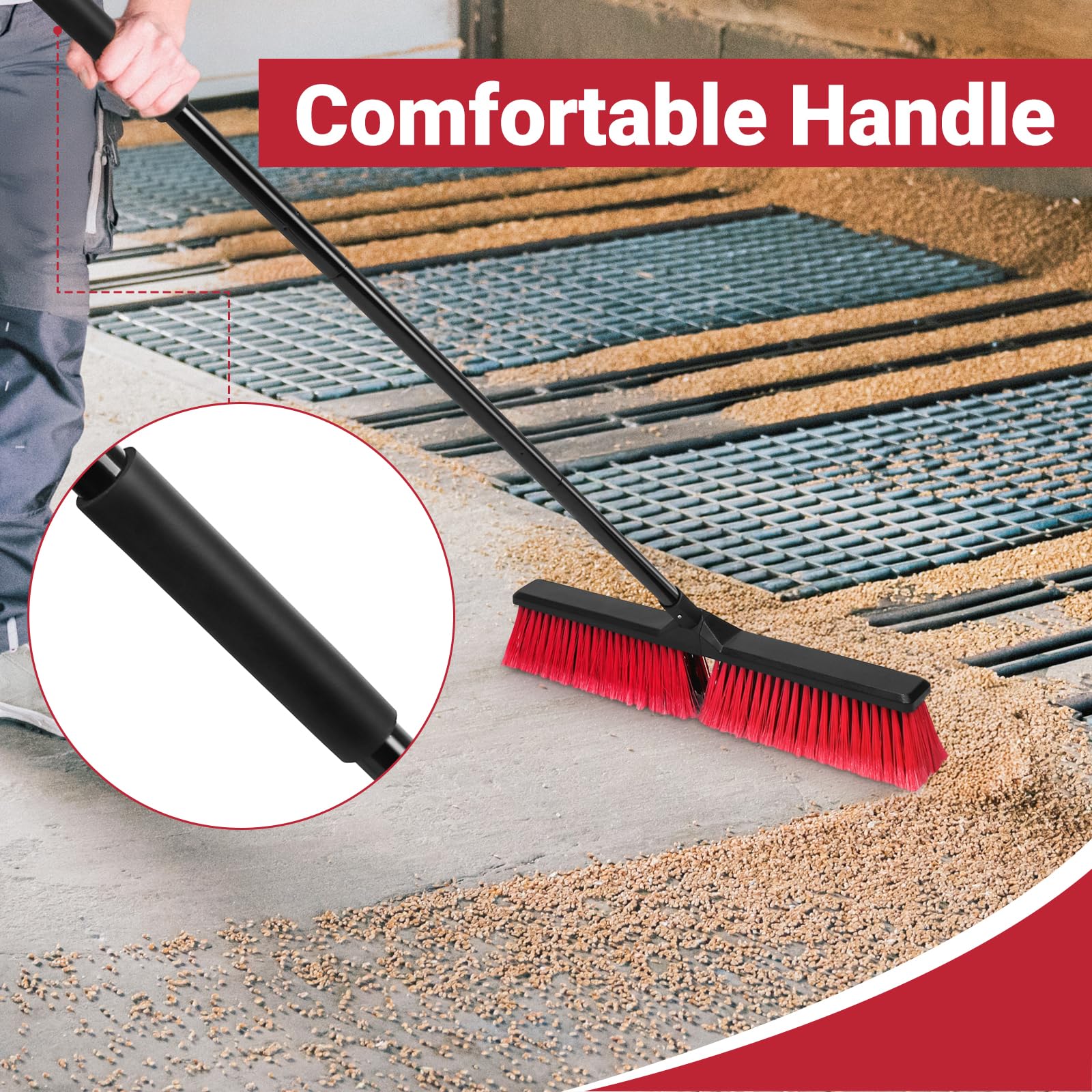 24" Push Broom with 63" Long Handle