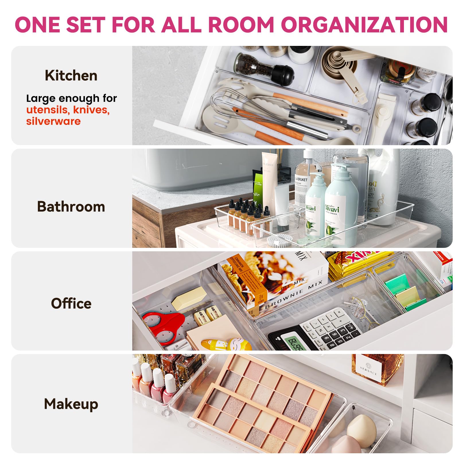 Large Drawer Organizer Bins 26 Pack (26 Count)