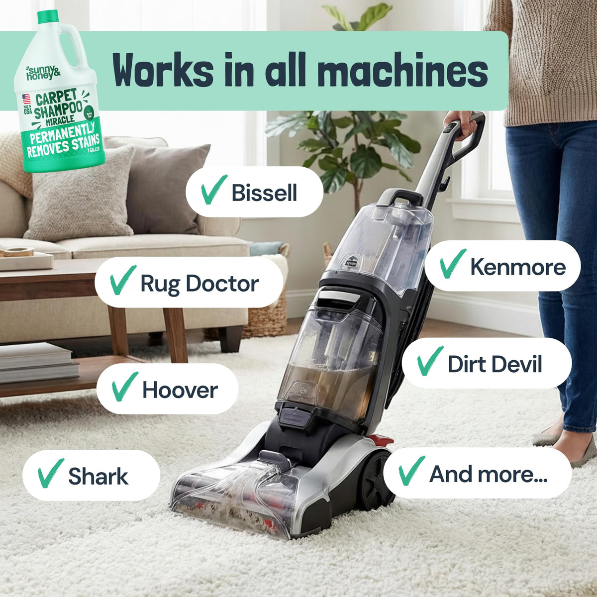 Carpet Cleaner Shampoo Solution for Machines (128 Fl Oz) - ModHome Supplies
