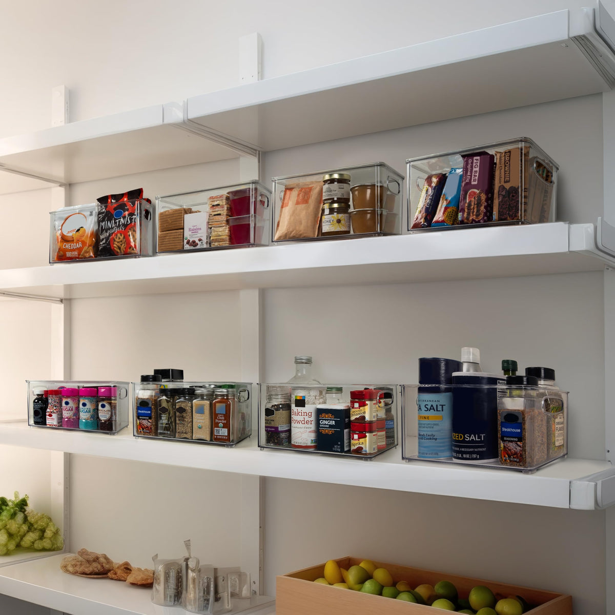Pantry Storage Bins with Lids for Kitchen & Fridge (8 Count)