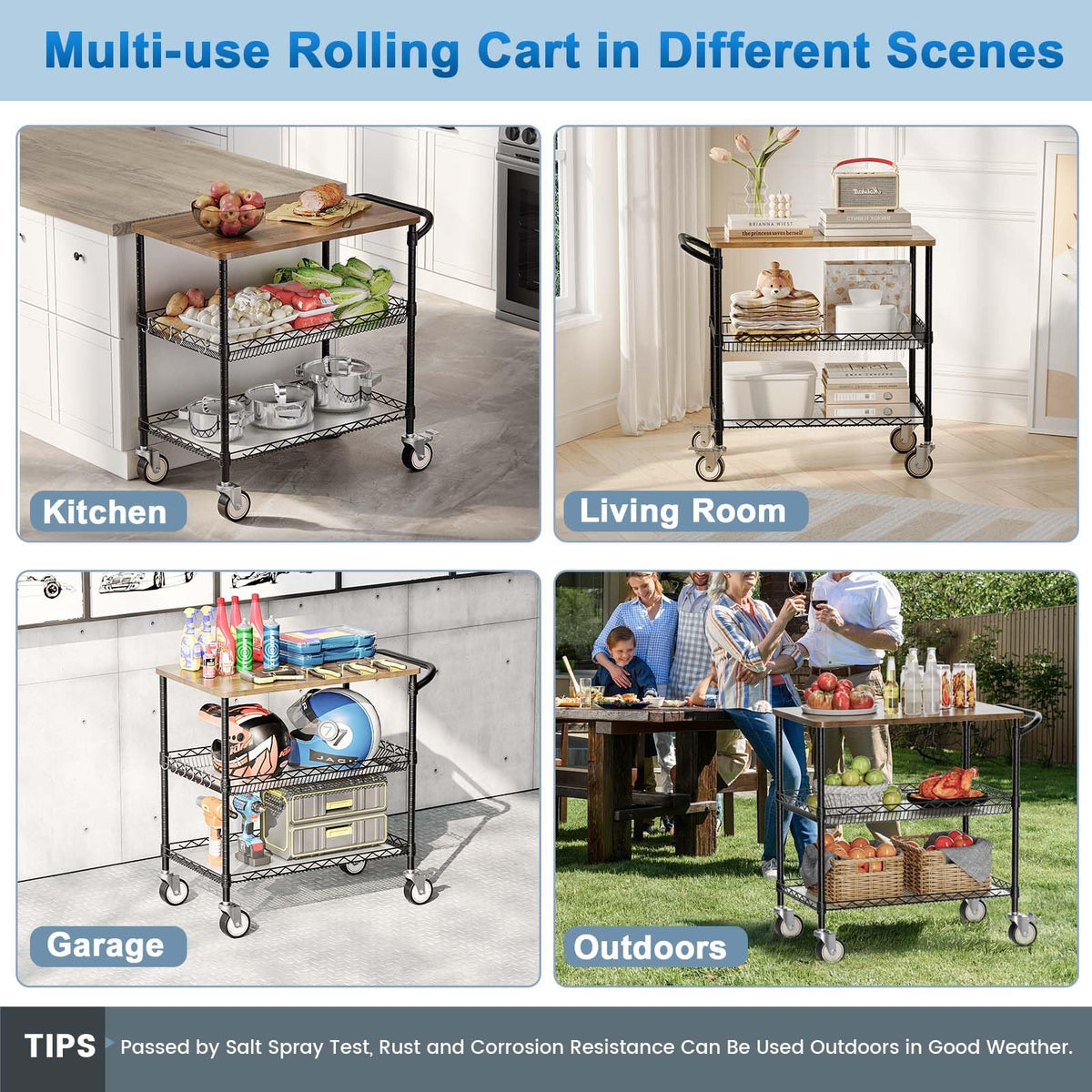 Rolling Kitchen Carts with Wheels