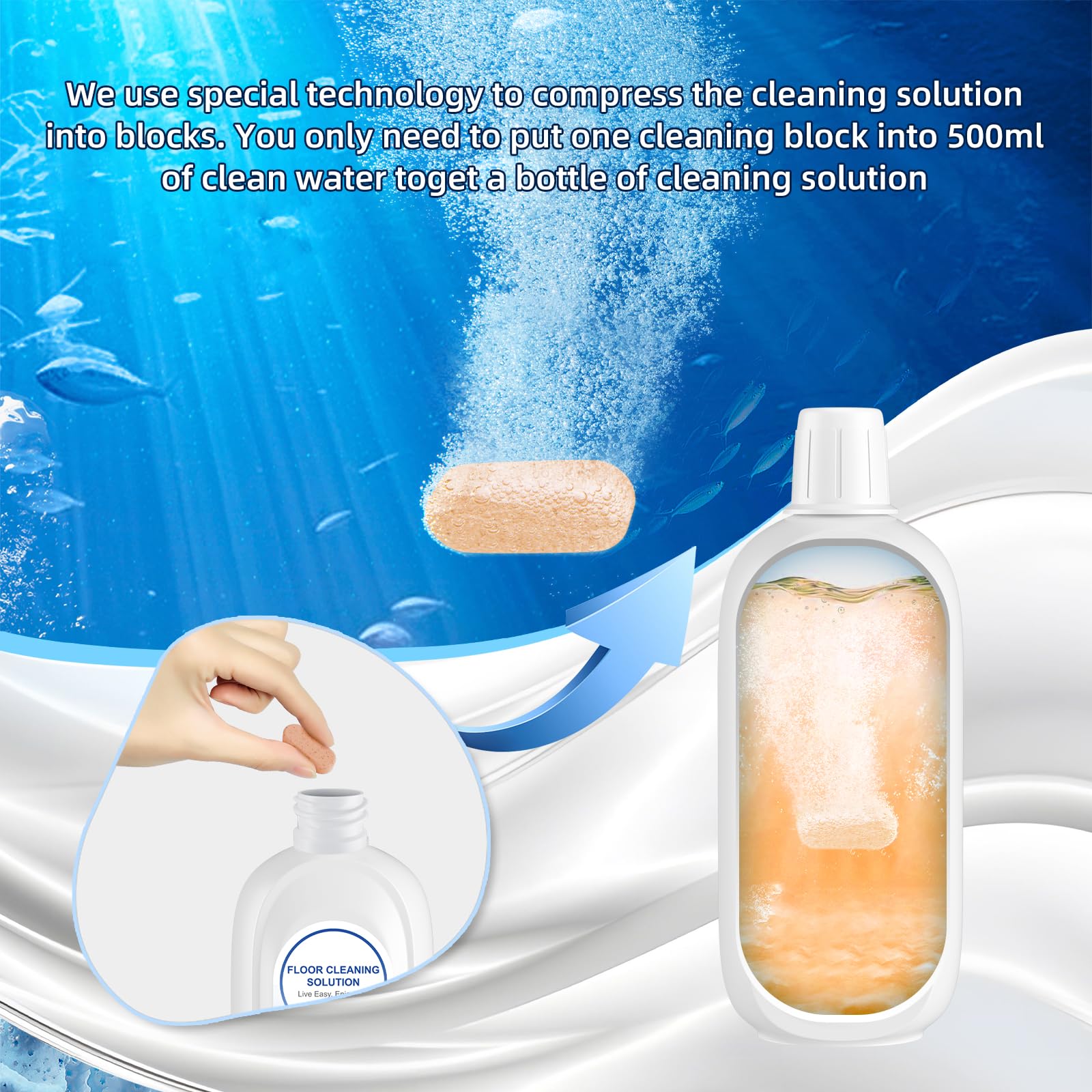 10 Packs Orange Scent Soap Cleaning Solution Compatible with Tineco (169 Ounce)